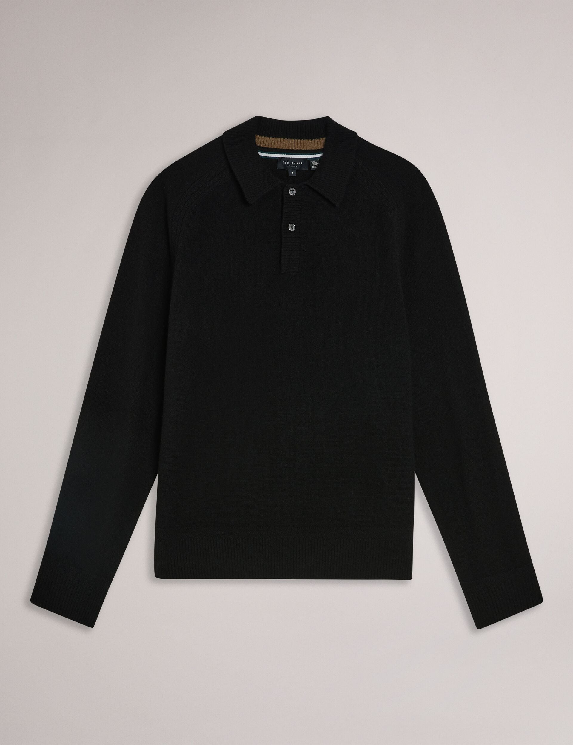 Ted Baker Karolt Cashmere Knit Long Sleeve Polo Top