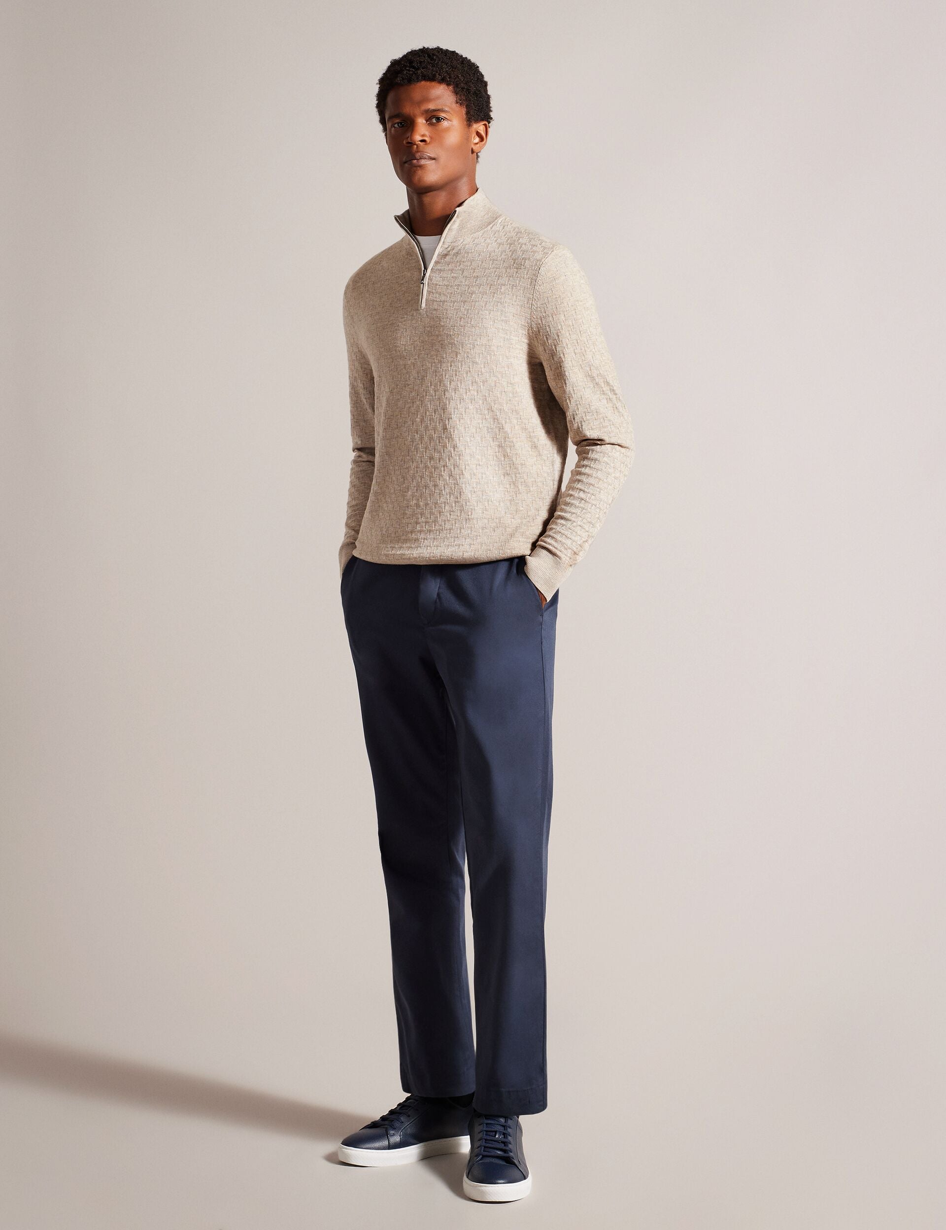 Ted Baker Kurnle T Knit Half Zip Funnel Neck Jumper