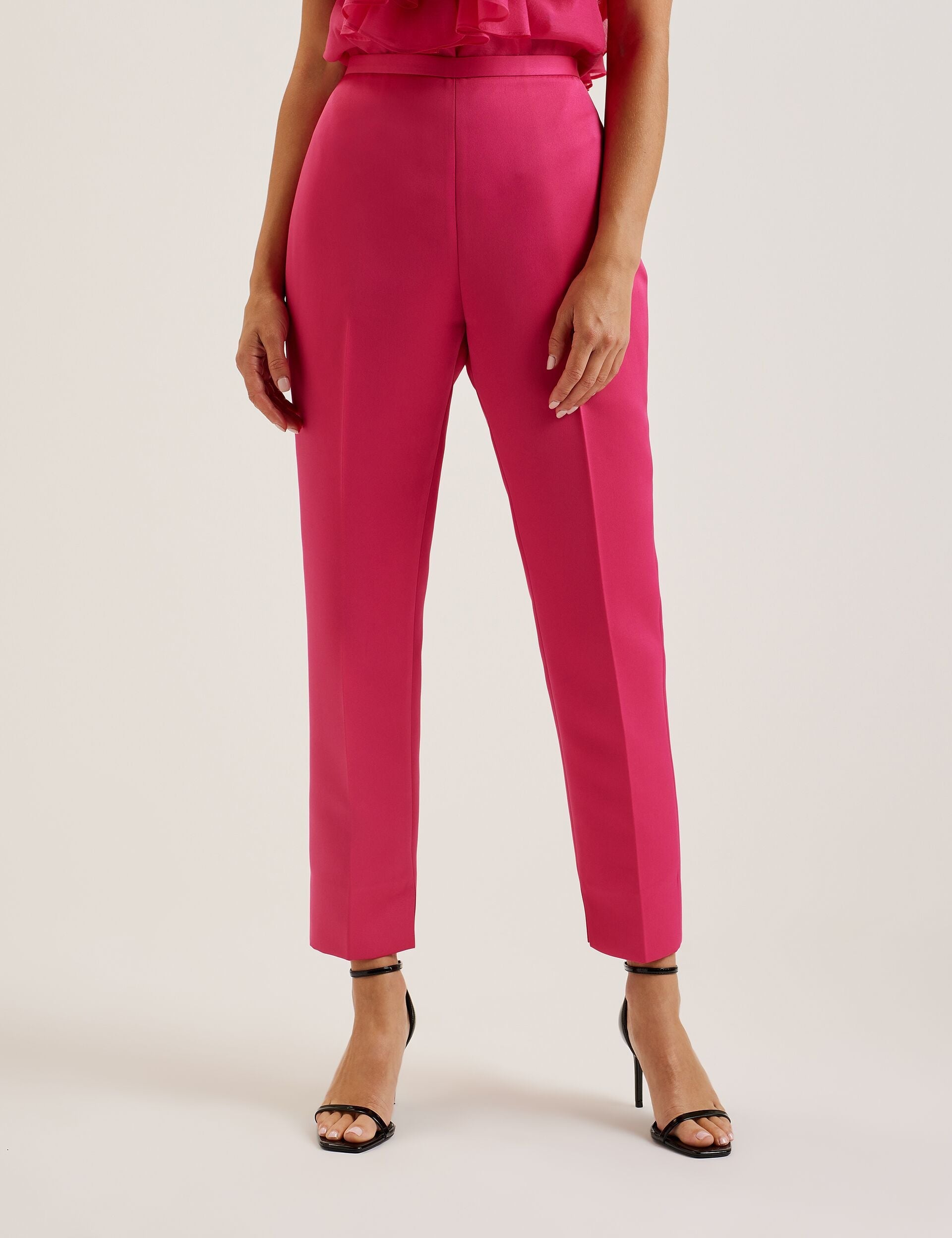 Ted Baker Akenit Satin Tailored Slim Leg Trousers Women's