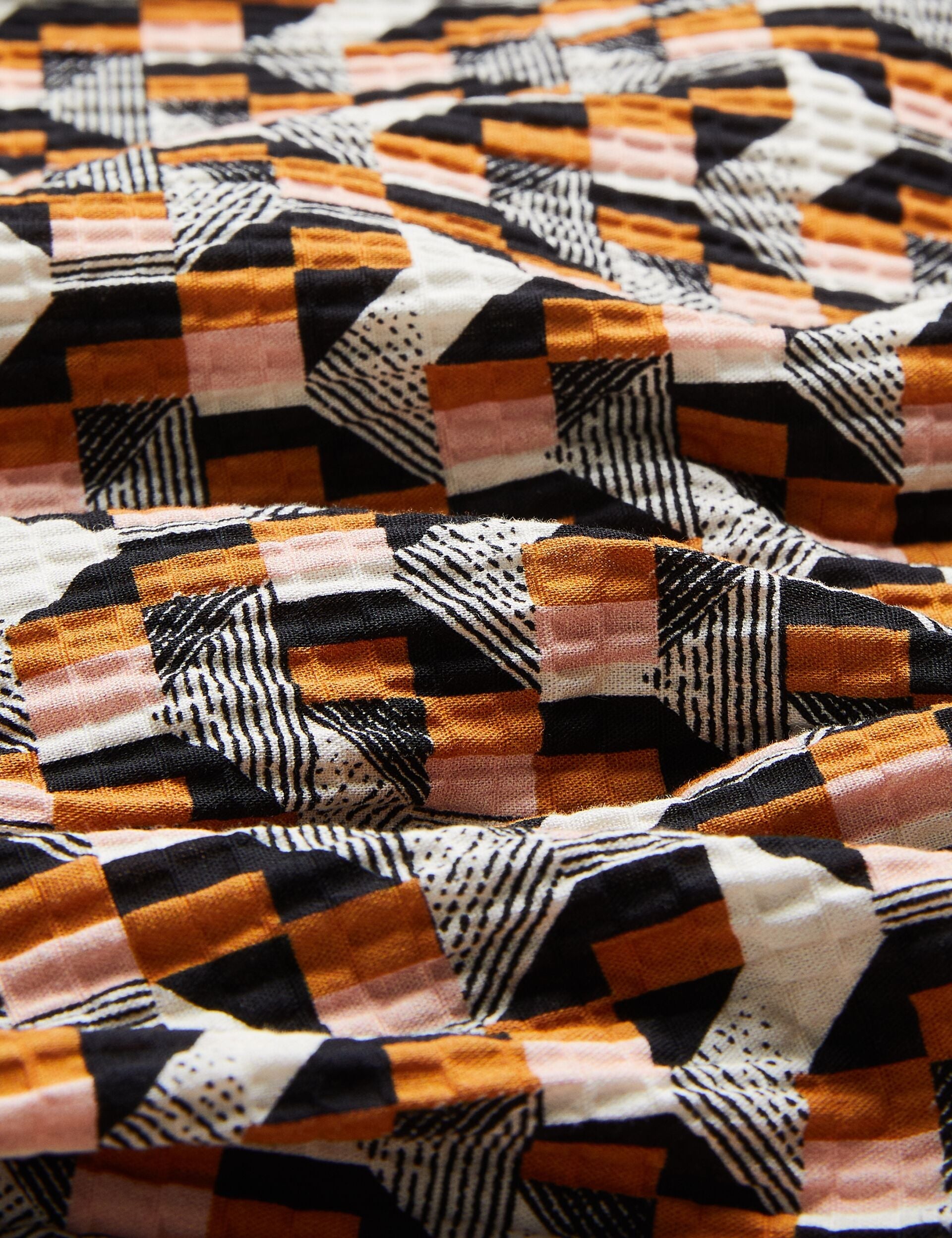 Ted Baker Gastons Short Sleeve Geo Print Seersucker Shirt