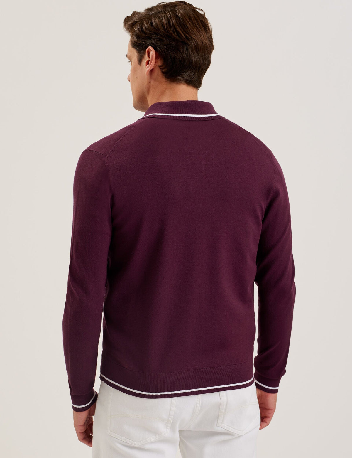 Ted Baker Elmdon Pointelle Diamond Knitted Long Sleeve Shirt