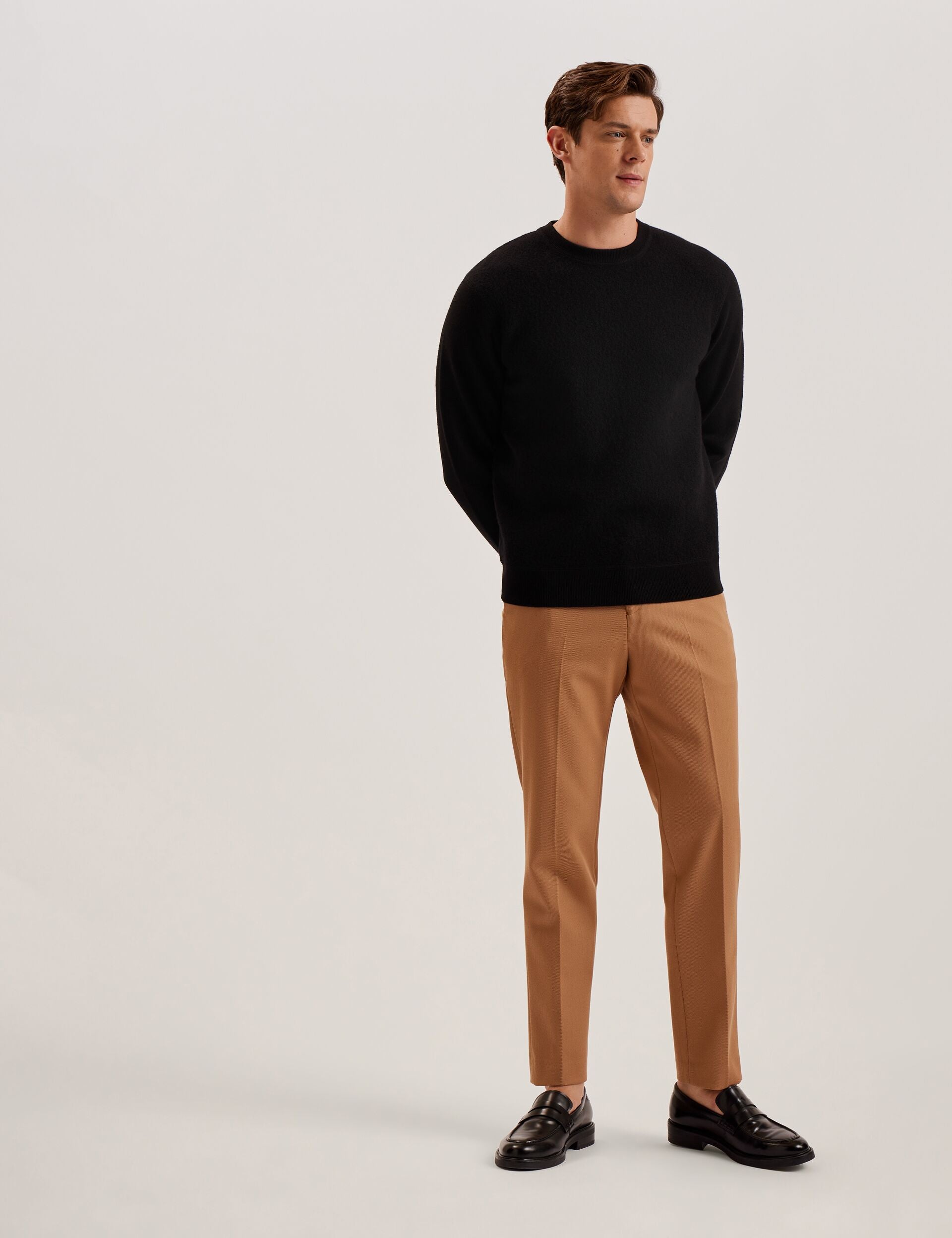 Ted Baker Olmste Boucle Wool Blend Crew Neck Jumper