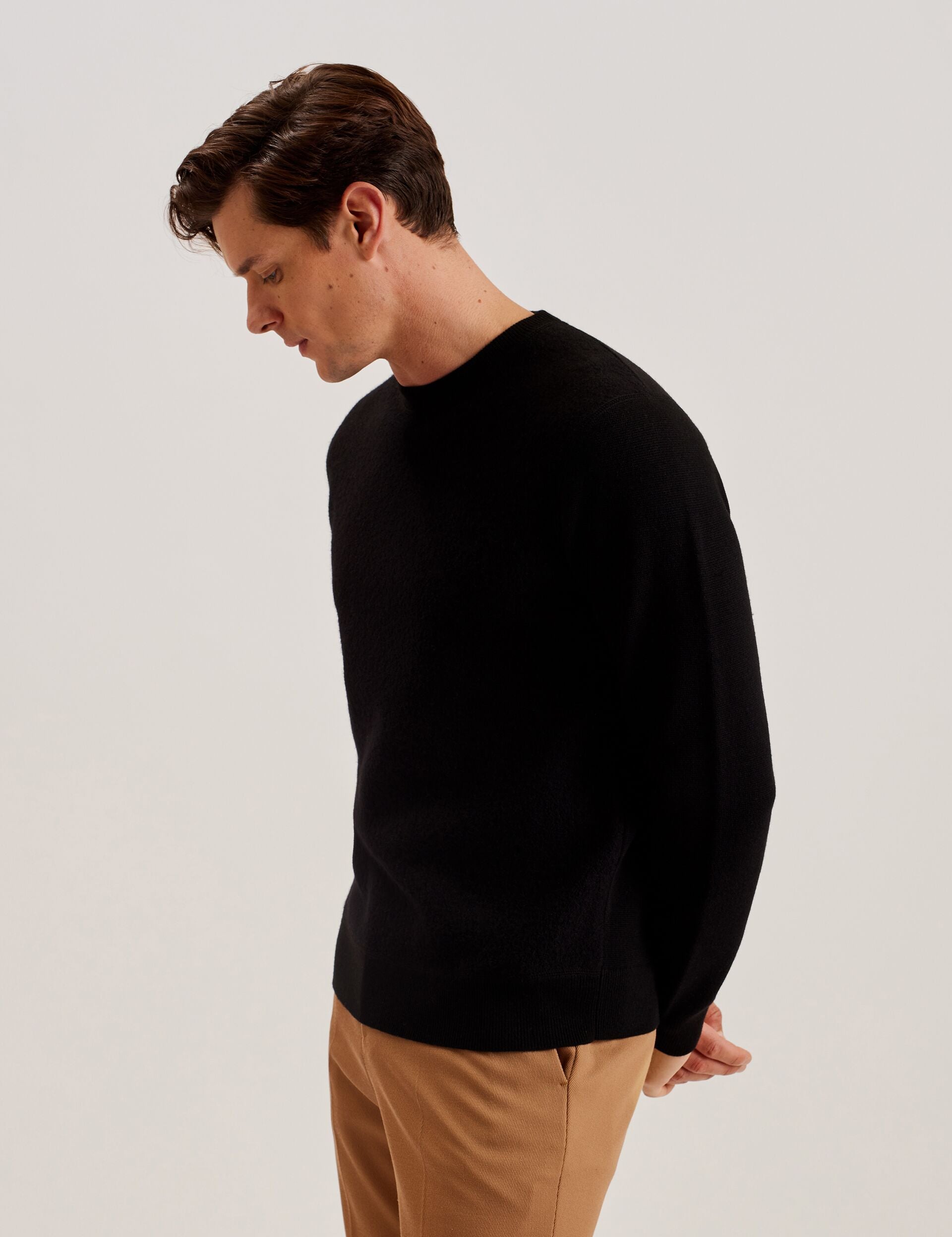 Ted Baker Olmste Boucle Wool Blend Crew Neck Jumper
