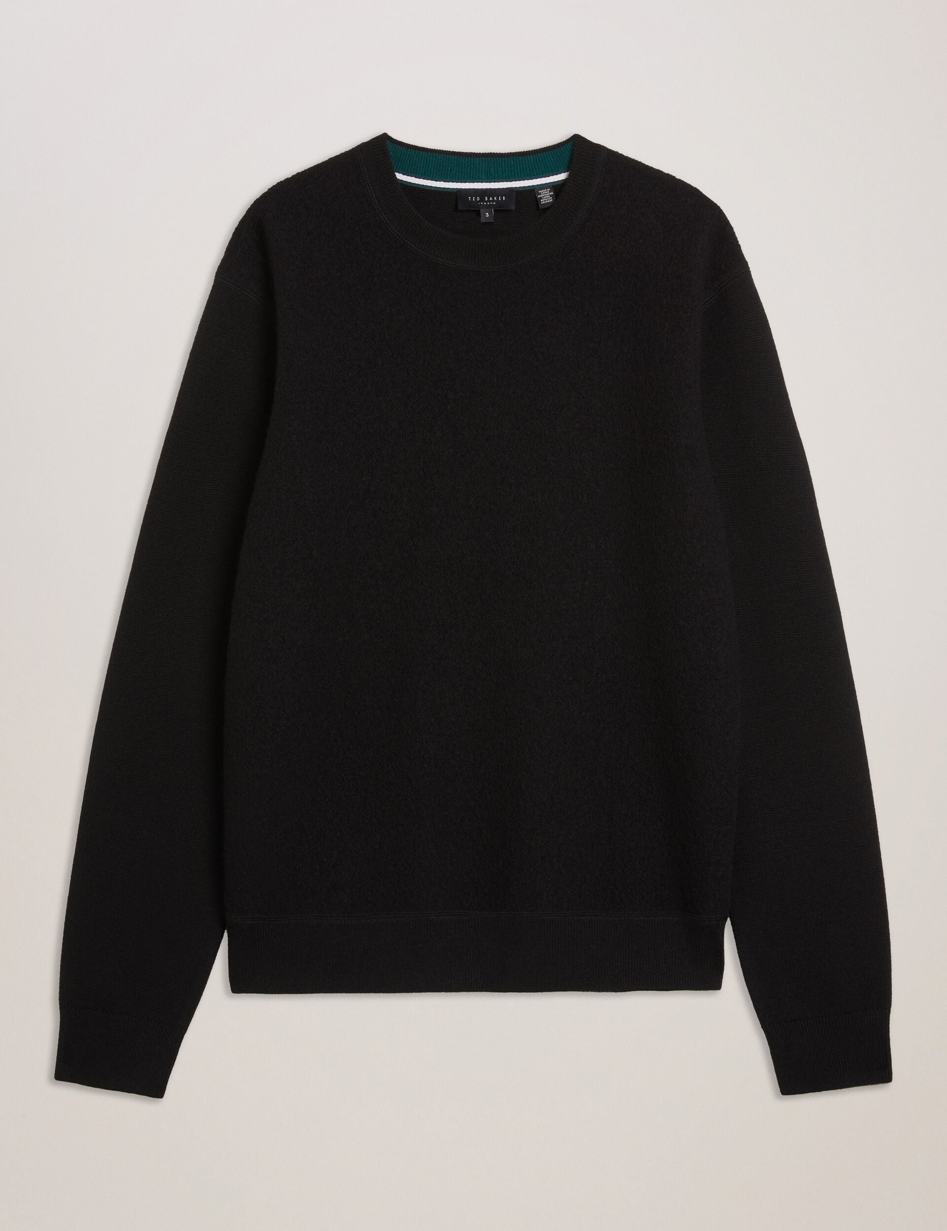 Ted Baker Olmste Boucle Wool Blend Crew Neck Jumper