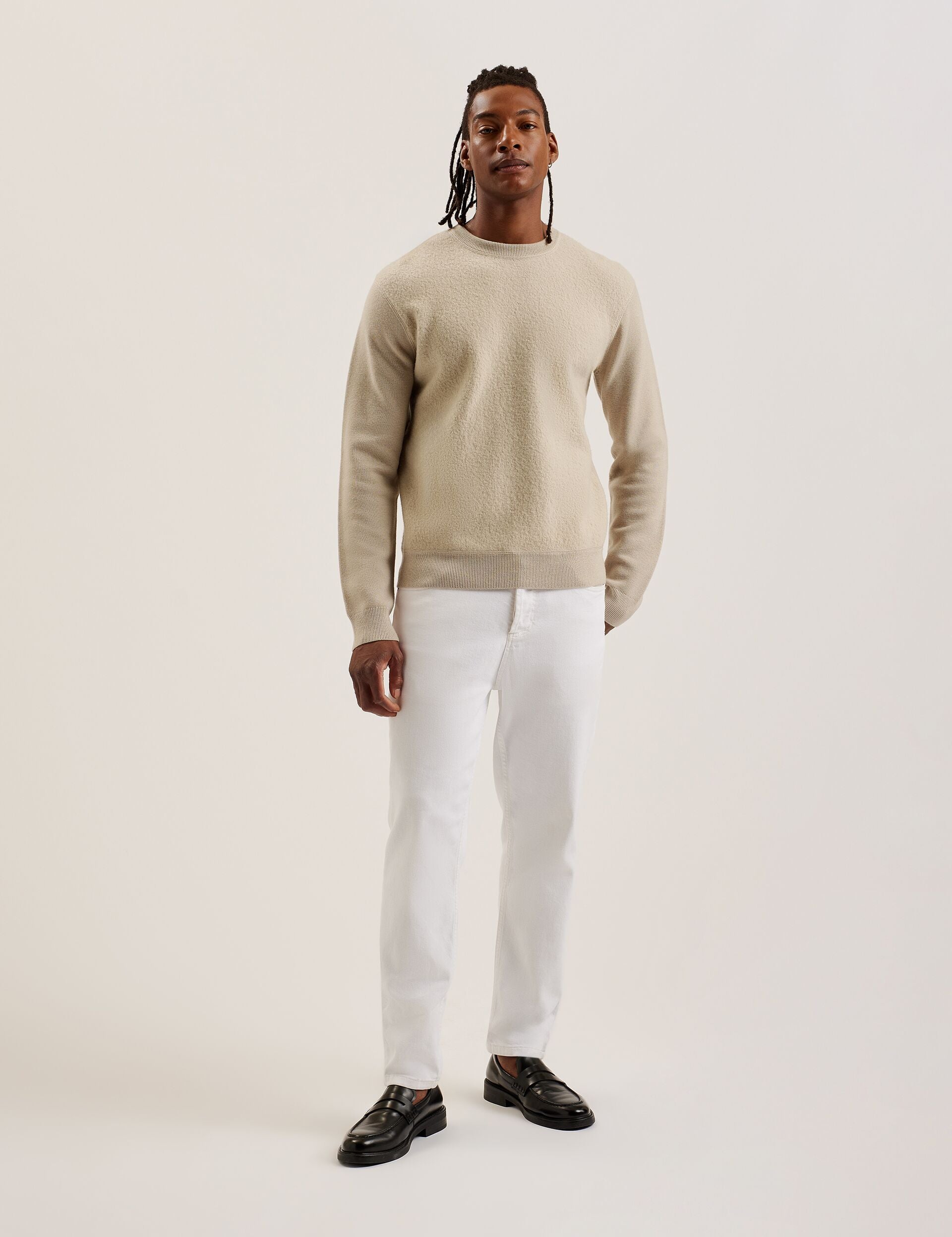 Ted Baker Olmste Boucle Wool Blend Crew Neck Jumper
