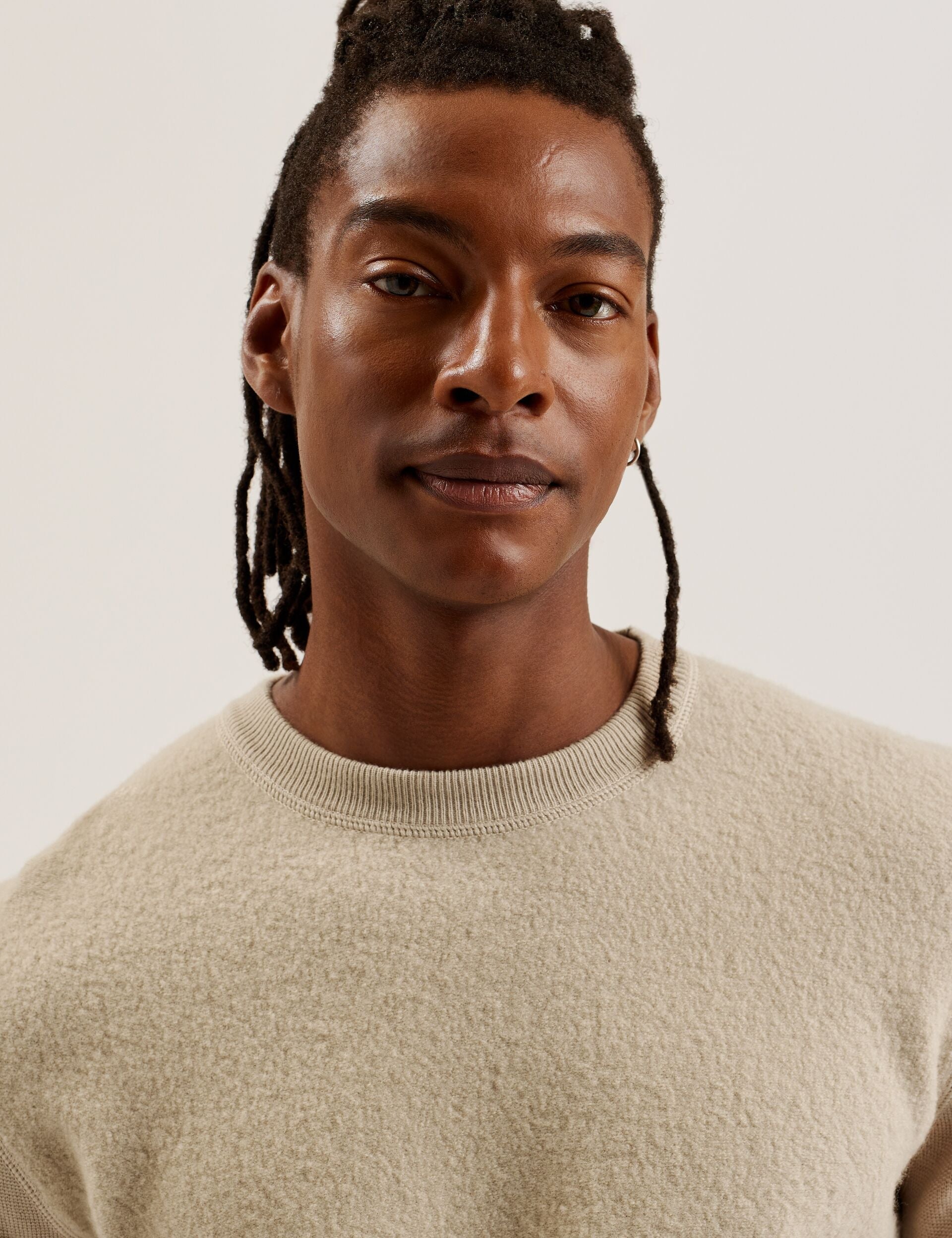 Ted Baker Olmste Boucle Wool Blend Crew Neck Jumper