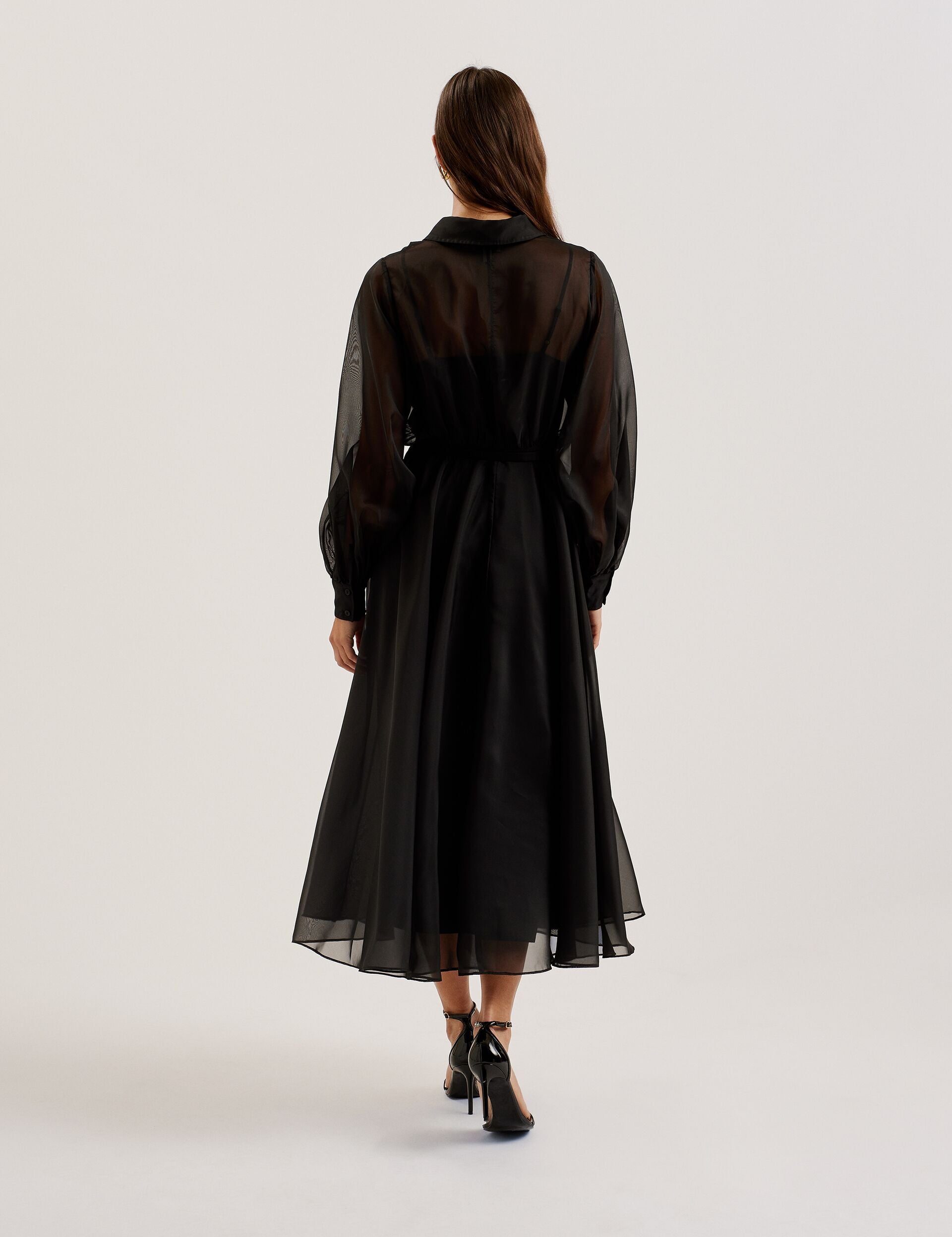 Ted Baker Gibara Organza Midi Shirt Dress With Belt Women's