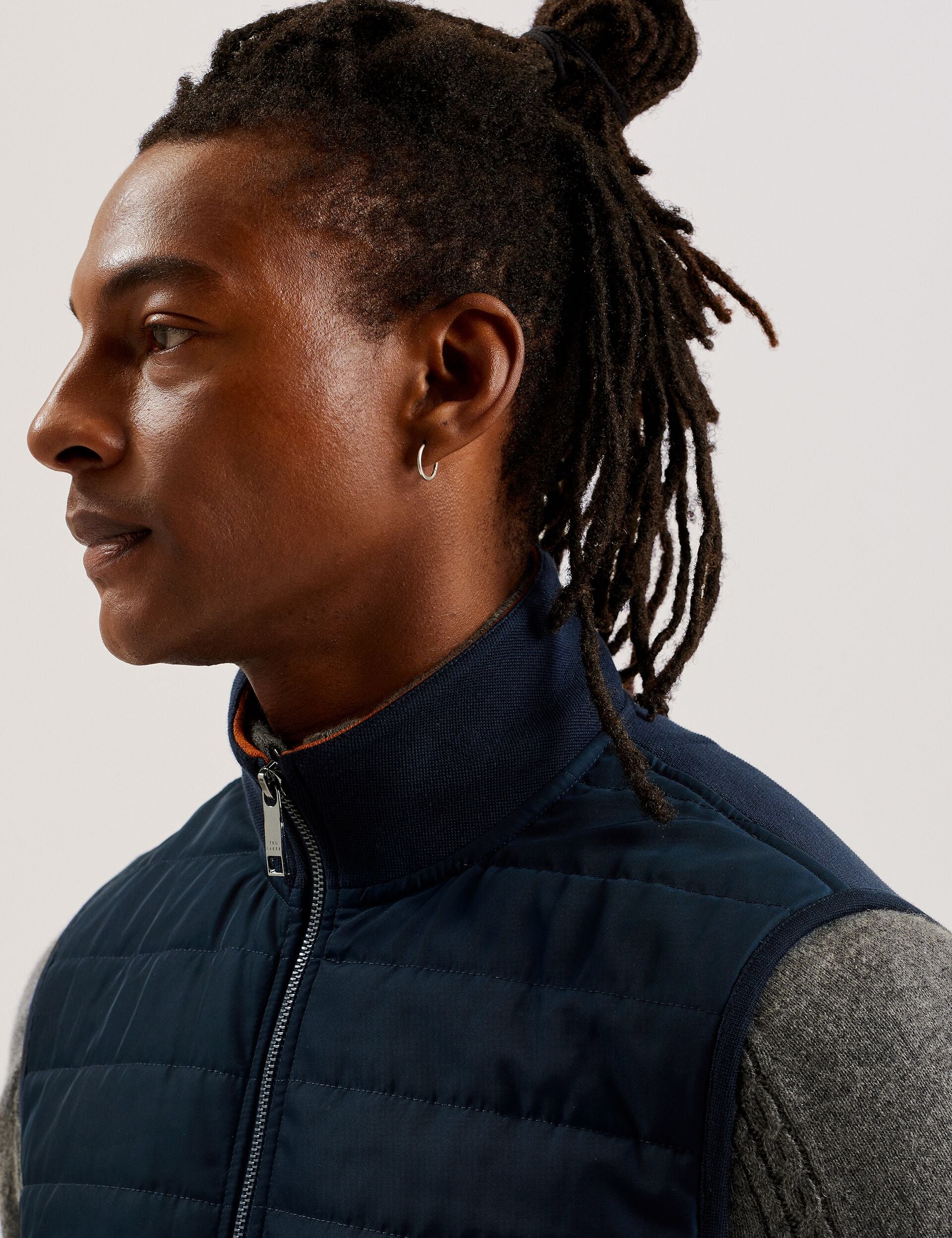 Ted Baker Atho Quilted Funnel Neck Zipup Gilet