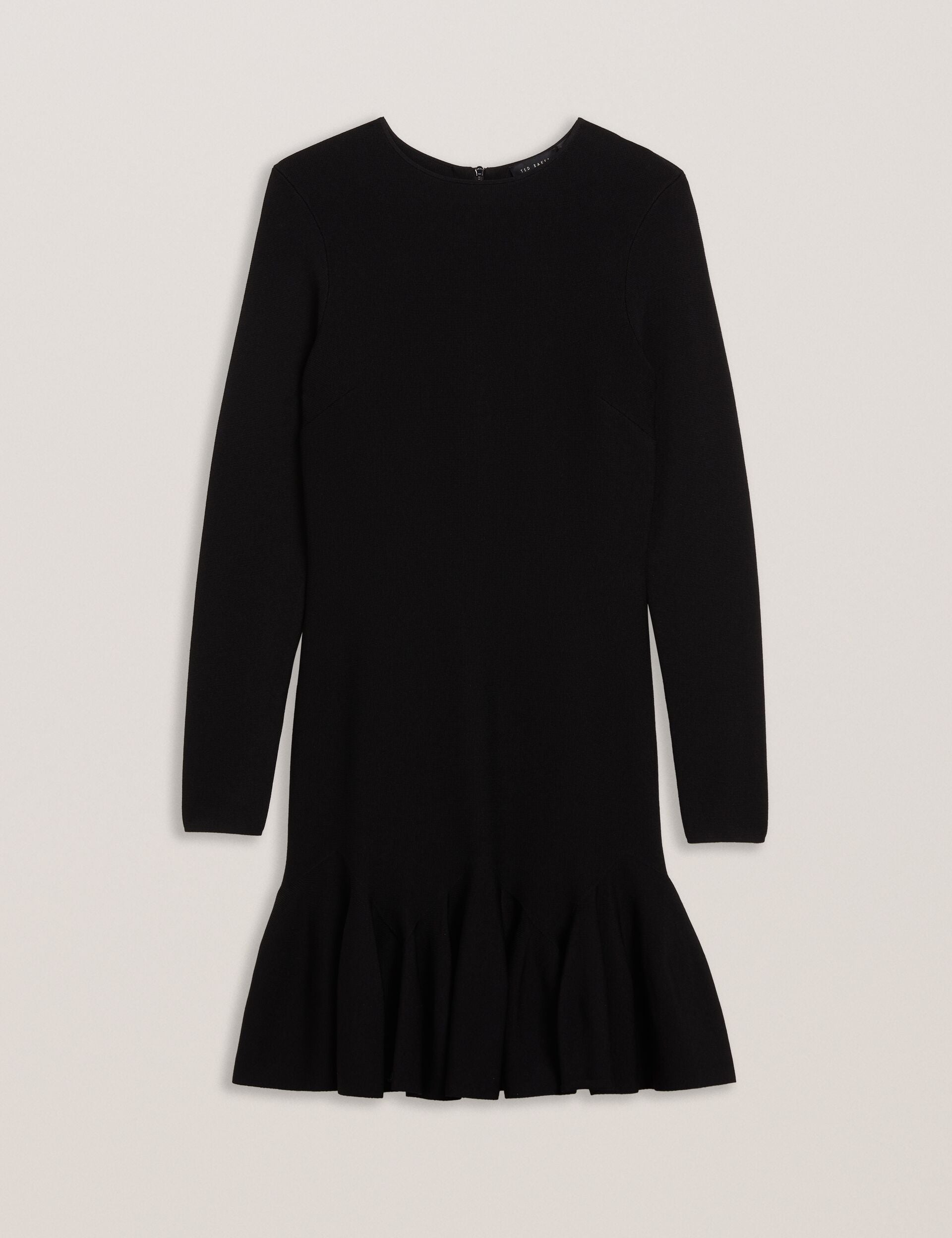 Ted Baker Loisss Flounce Hem Long Sleeve Knitted Mini Dress Women's