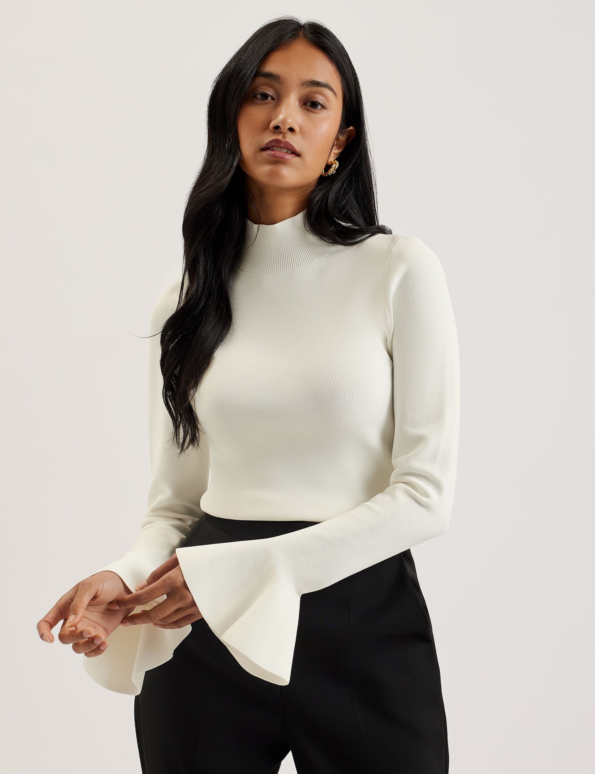 Ted Baker Laynha Flared Sleeve High Neck Knitted Top Women's