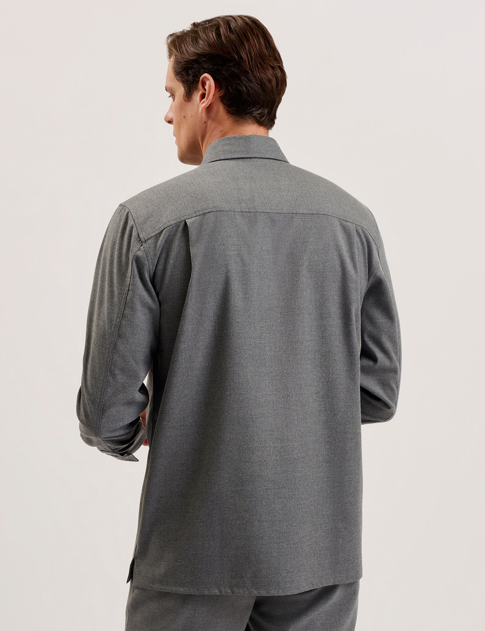 Ted Baker Gaius Wool Blend Shirt With Pocket Detail