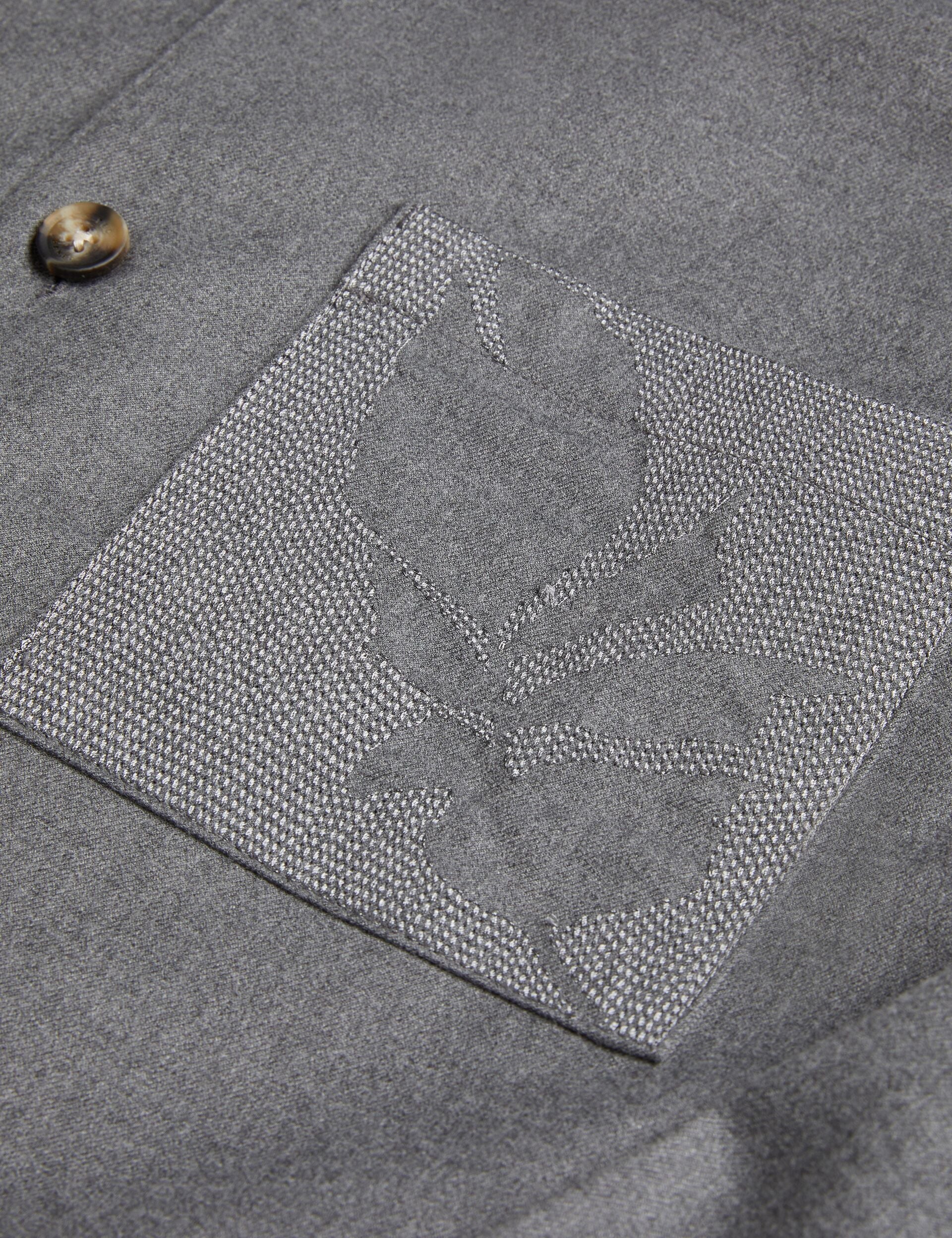 Ted Baker Gaius Wool Blend Shirt With Pocket Detail