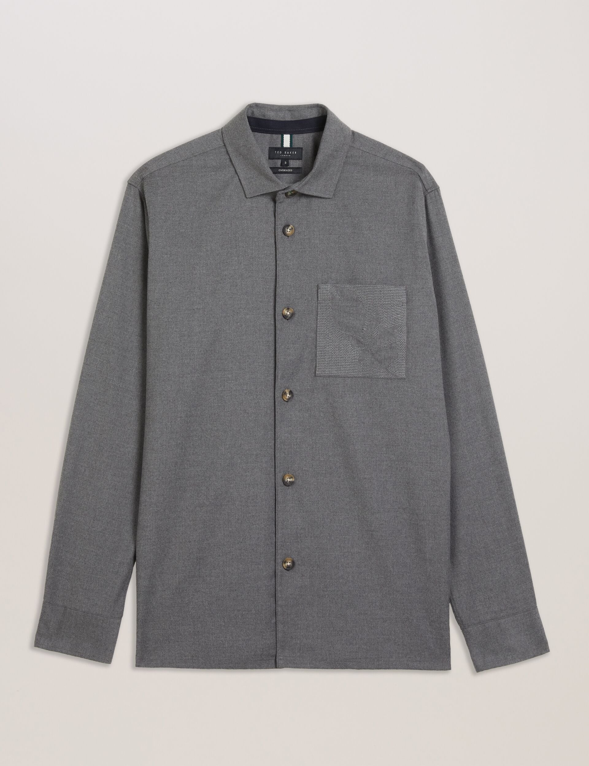 Ted Baker Gaius Wool Blend Shirt With Pocket Detail