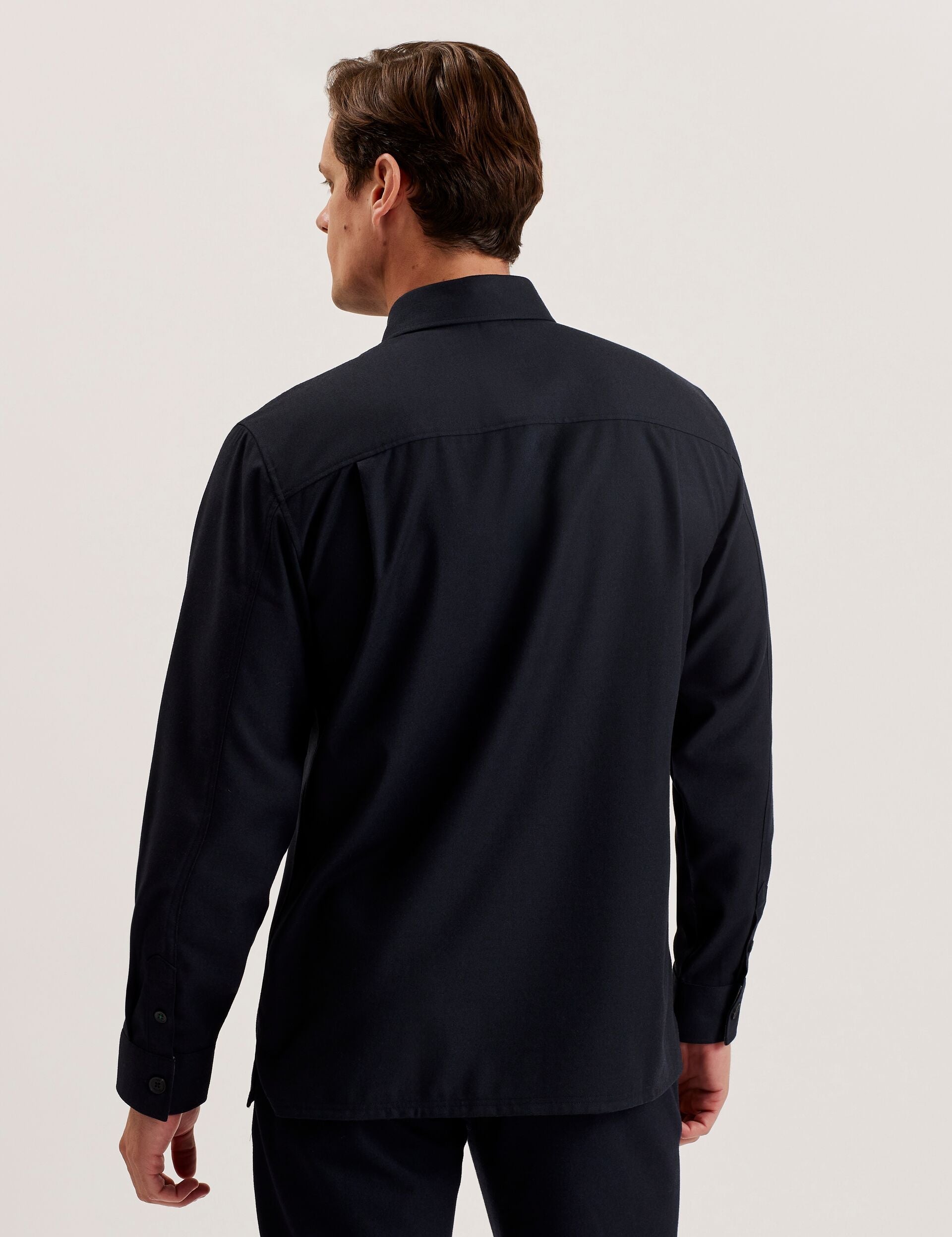 Ted Baker Gaius Wool Blend Shirt With Pocket Detail