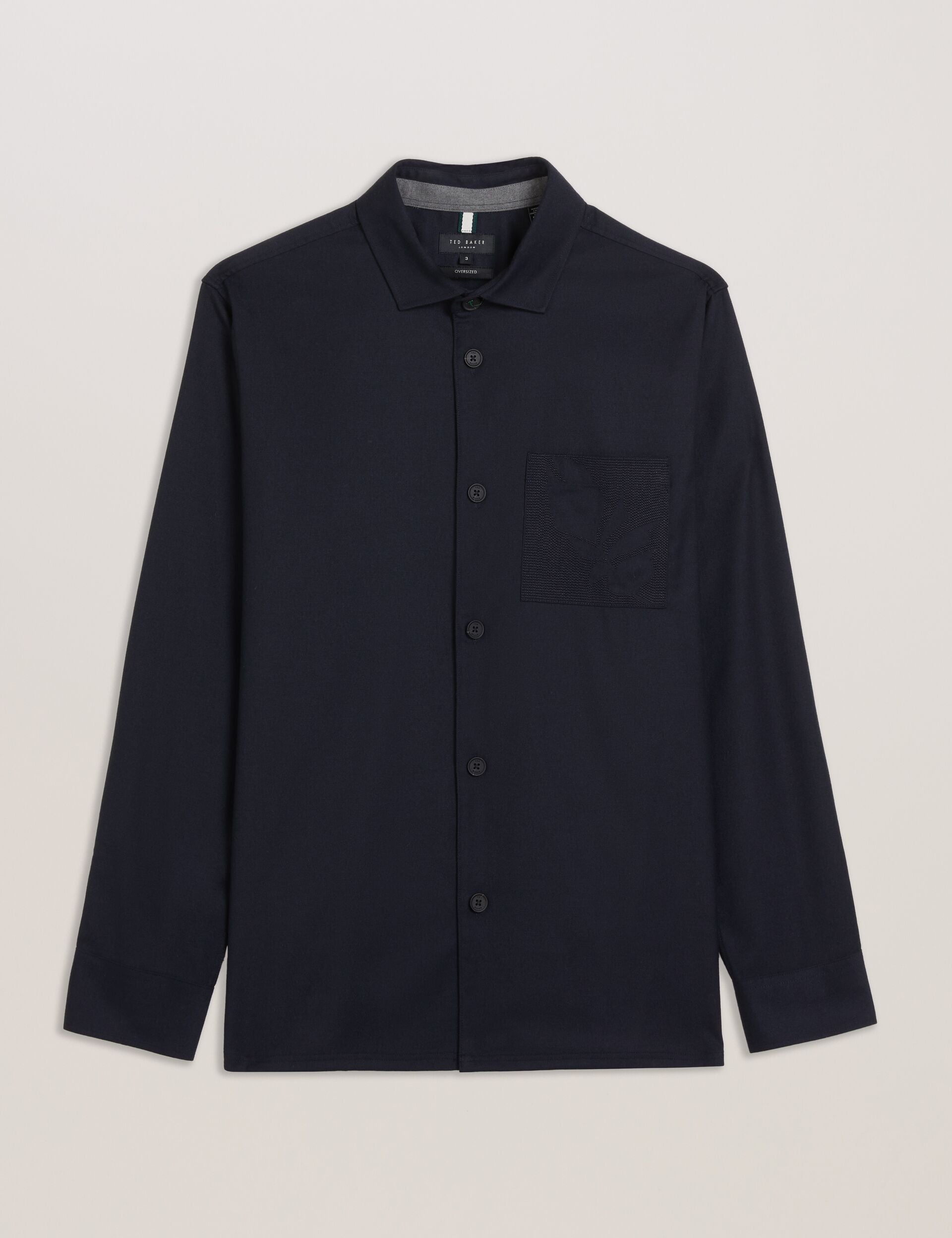 Ted Baker Gaius Wool Blend Shirt With Pocket Detail