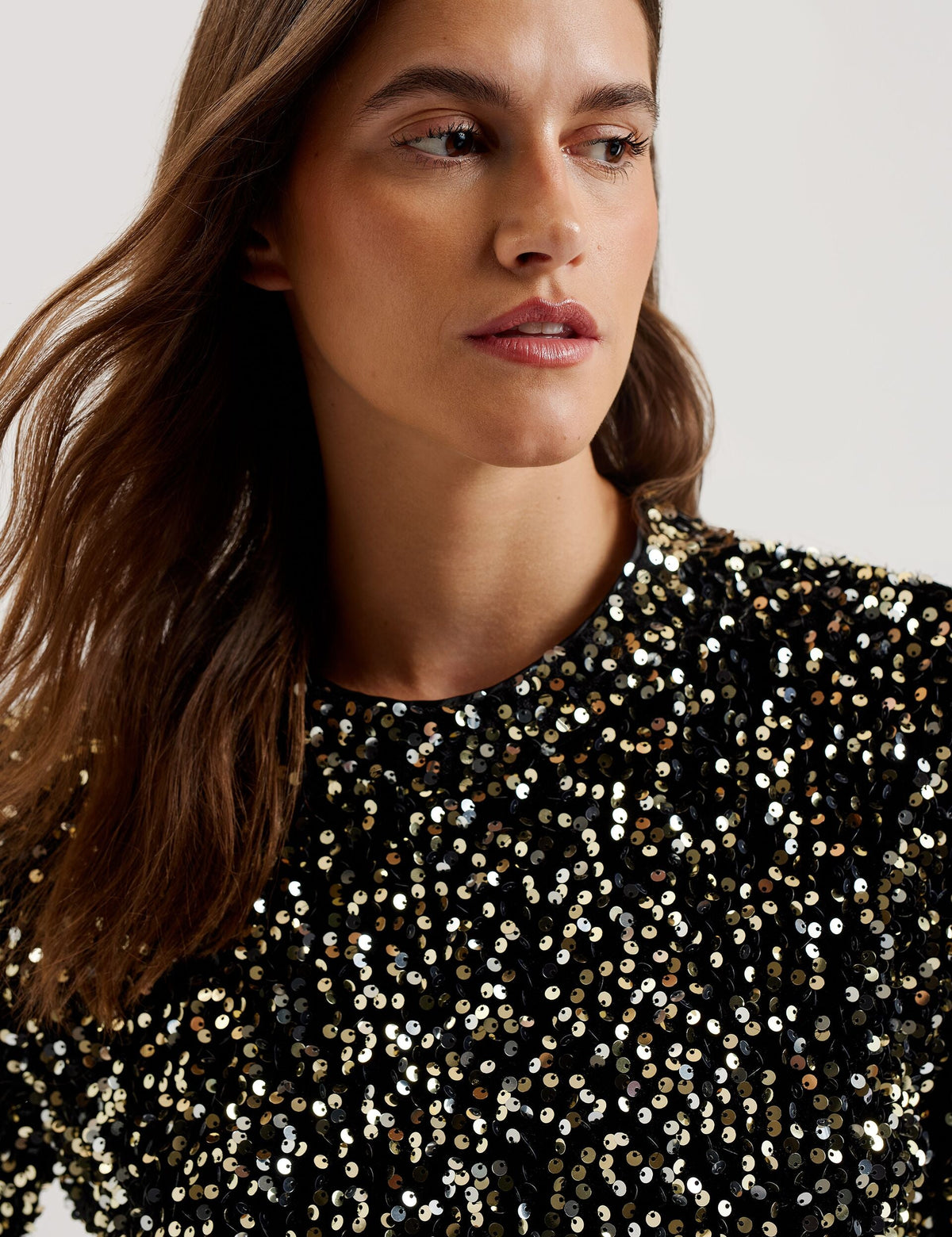 Ted Baker Zarhaaa Sequined Velvet Short Sleeve Top Women's