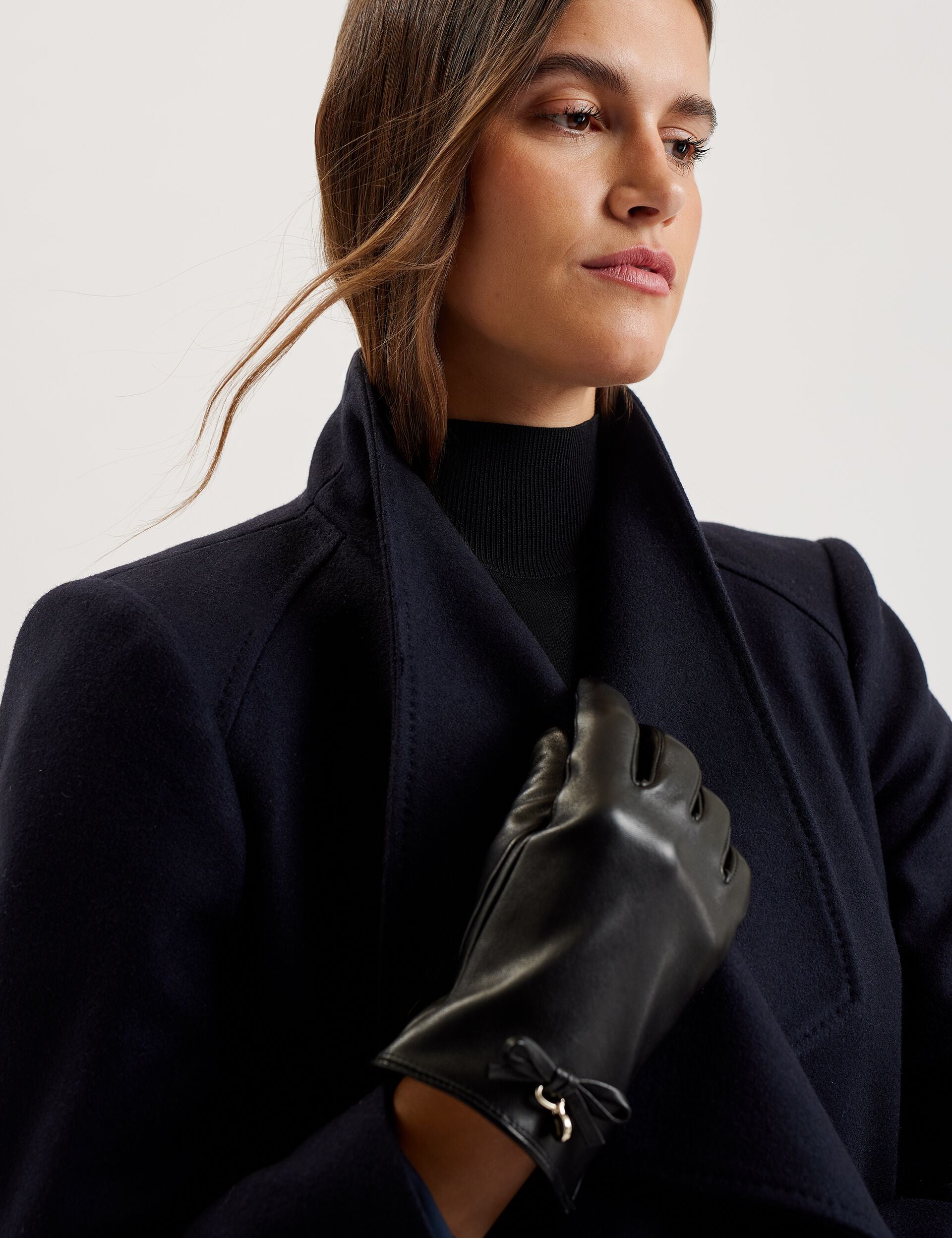 Ted Baker Sheryys Bow Detail Soft Leather Gloves Women's
