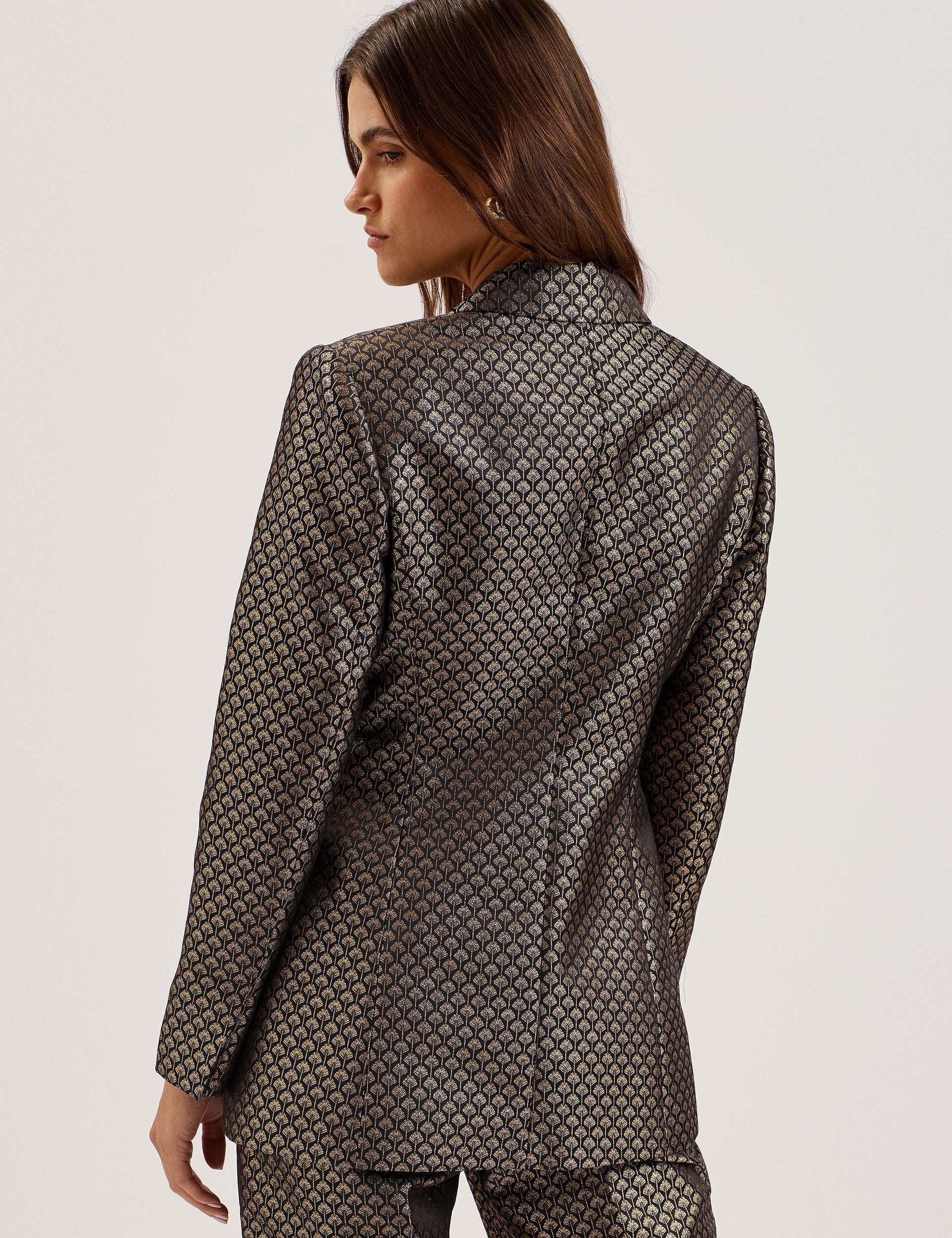 Ted Baker Mangu Tailored Metallic Jacquard Fitted Jacket Women's