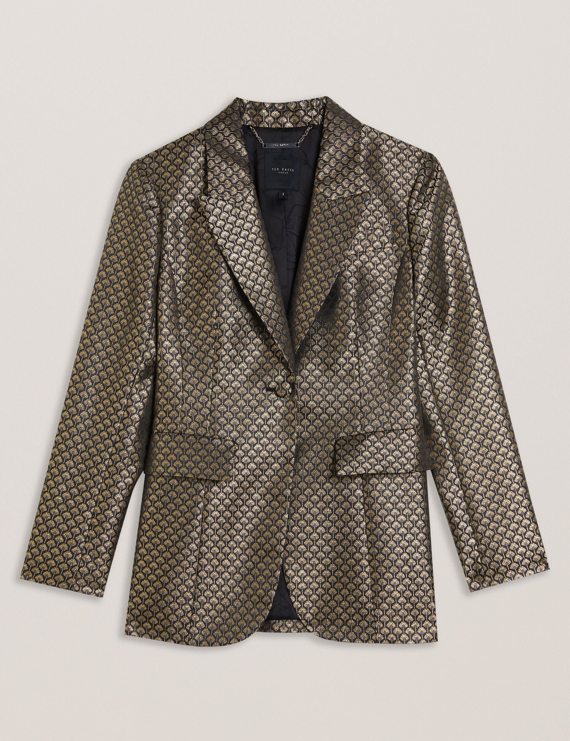 Ted Baker Mangu Tailored Metallic Jacquard Fitted Jacket Women's