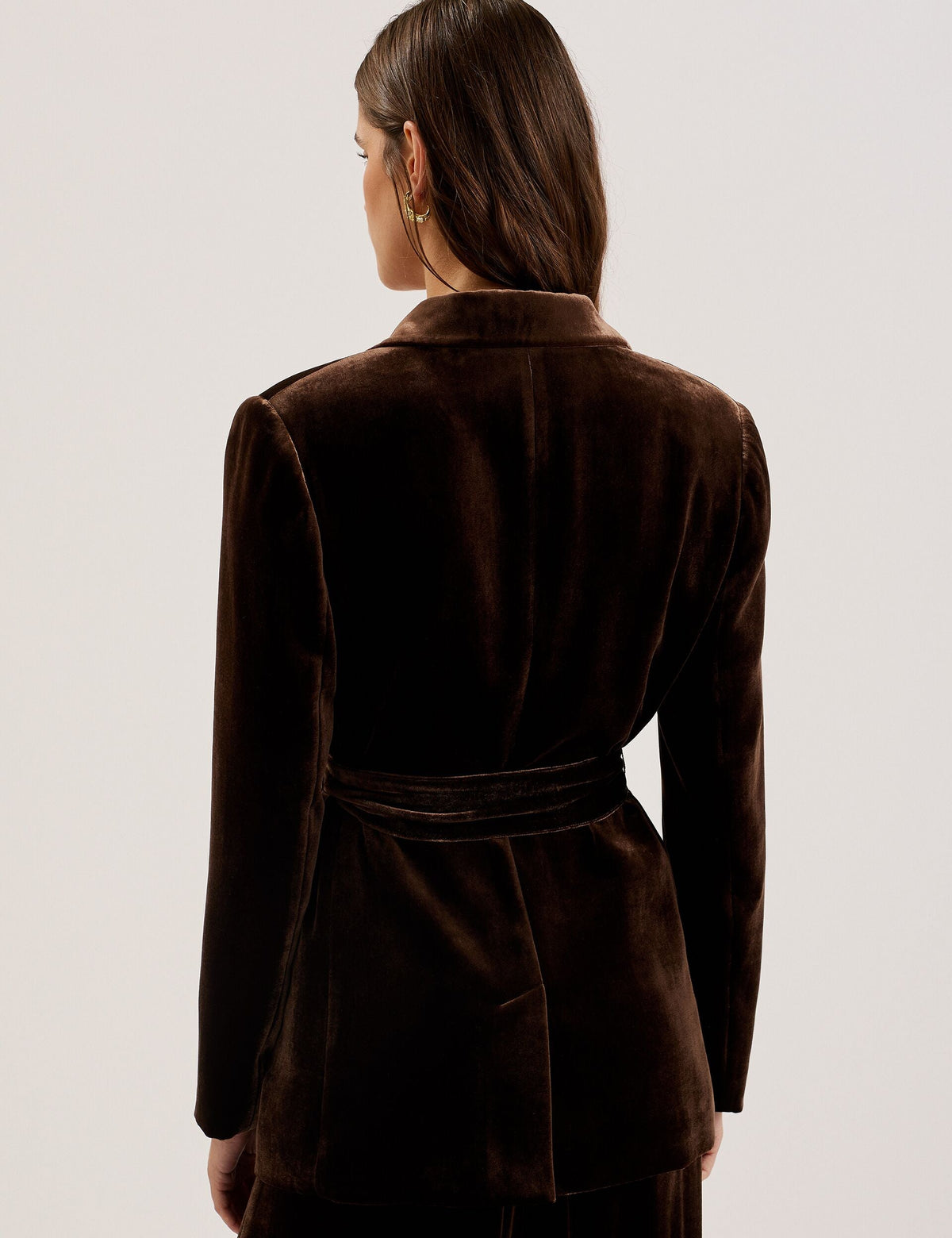Ted Baker Momiji Velvet Tie Waist Single Breasted Blazer Women's