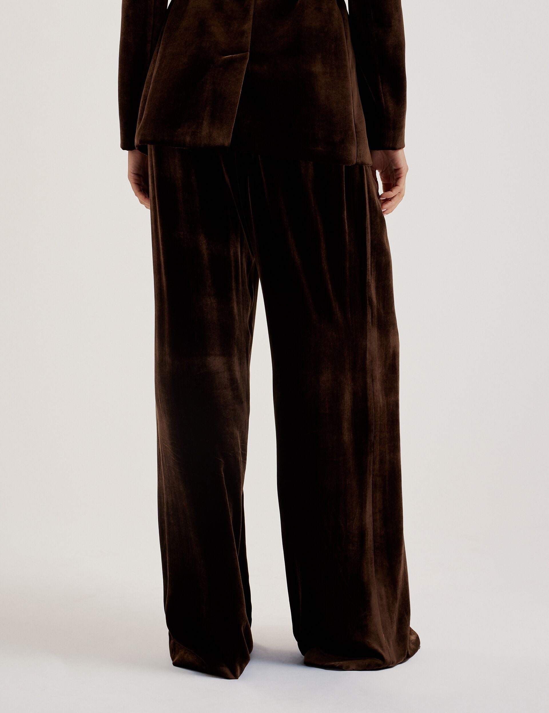 Ted Baker Momijit Velvet Pleated Wide Leg Trousers Women's