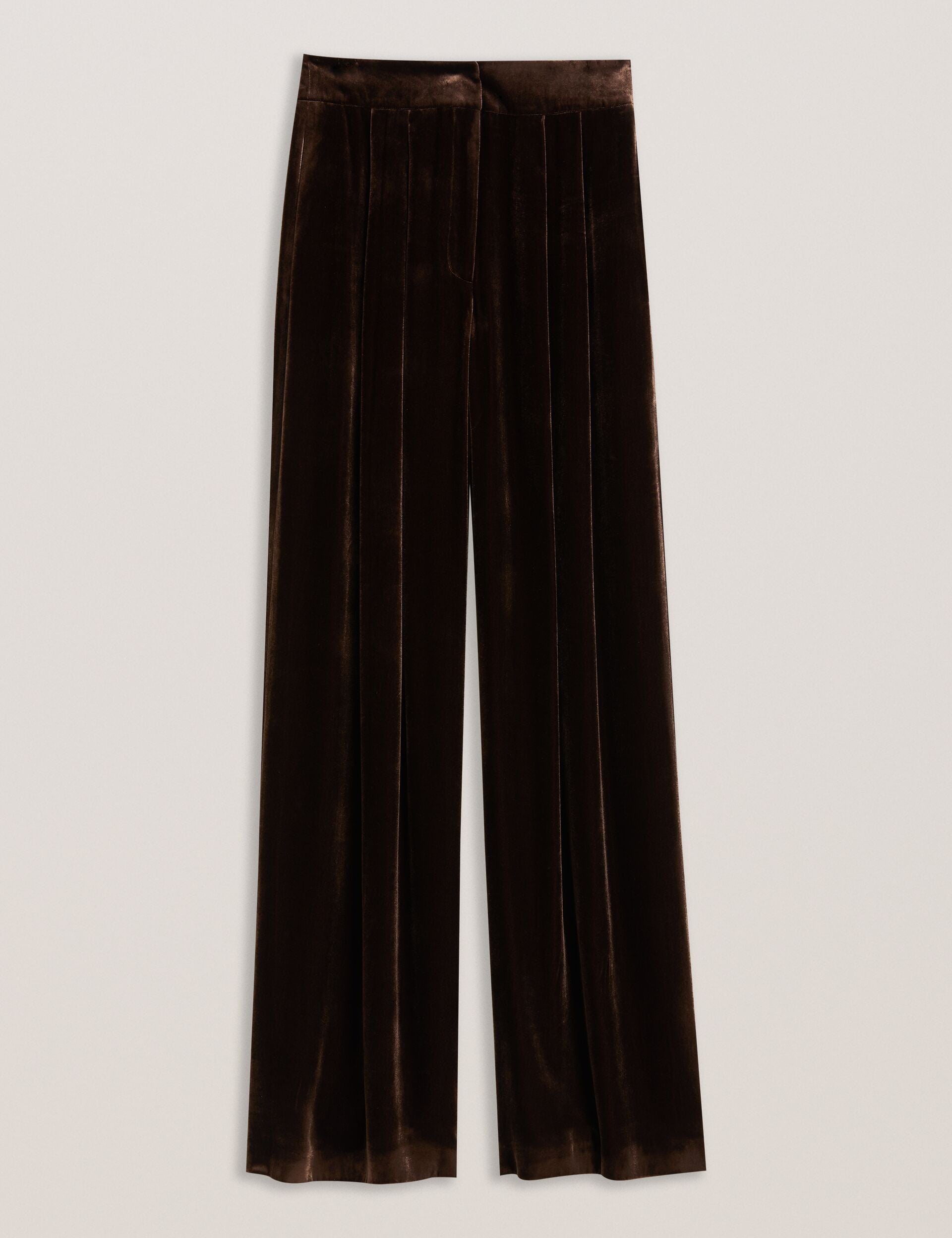 Ted Baker Momijit Velvet Pleated Wide Leg Trousers Women's