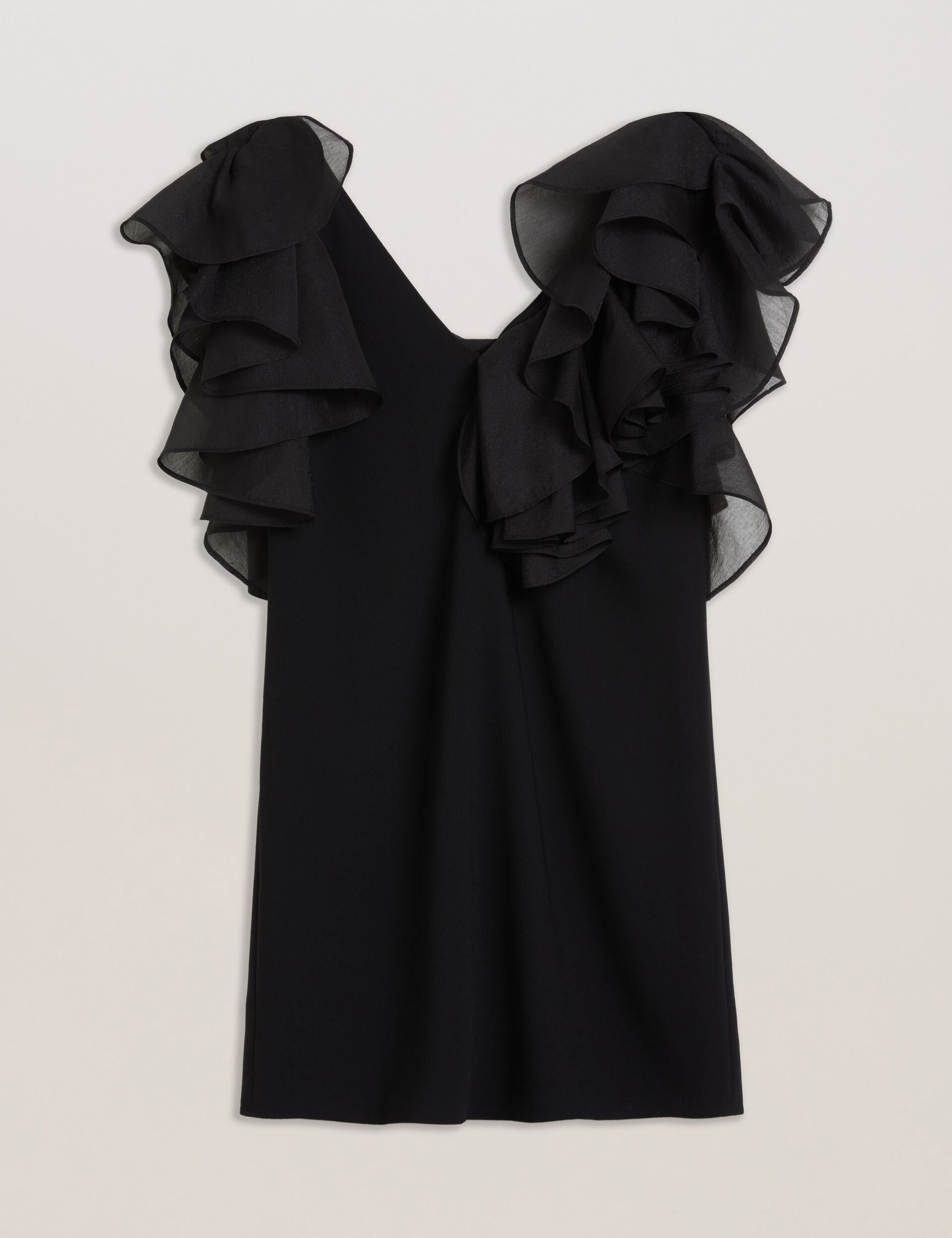 Ted Baker Elqui Oversized Ruffle Trim Vneck Mini Dress Women's