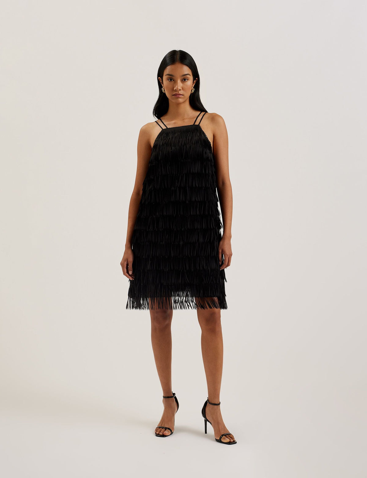 Ted Baker Bartin Fringed Sequin Halter Strap Mini Dress Women's