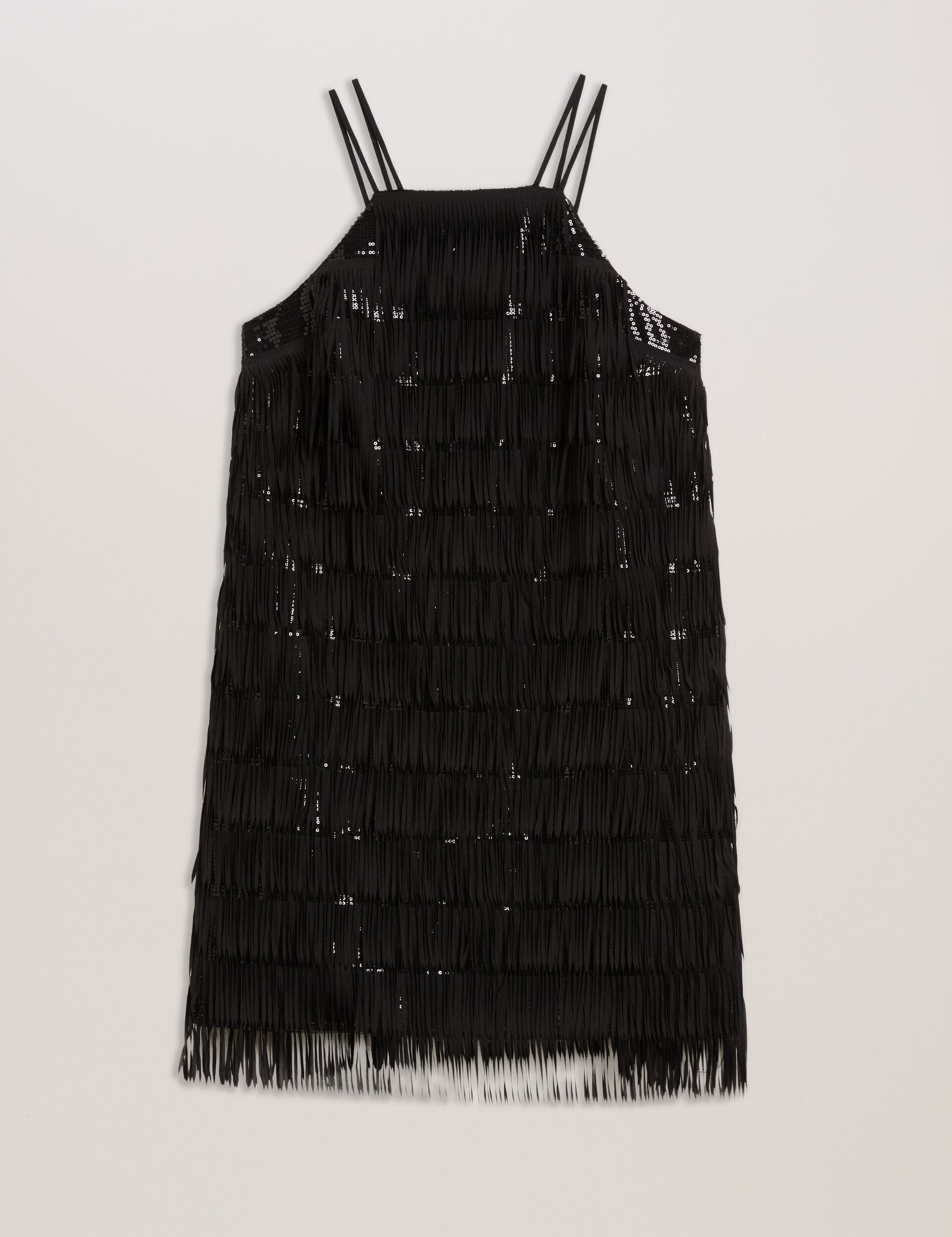Ted Baker Bartin Fringed Sequin Halter Strap Mini Dress Women's