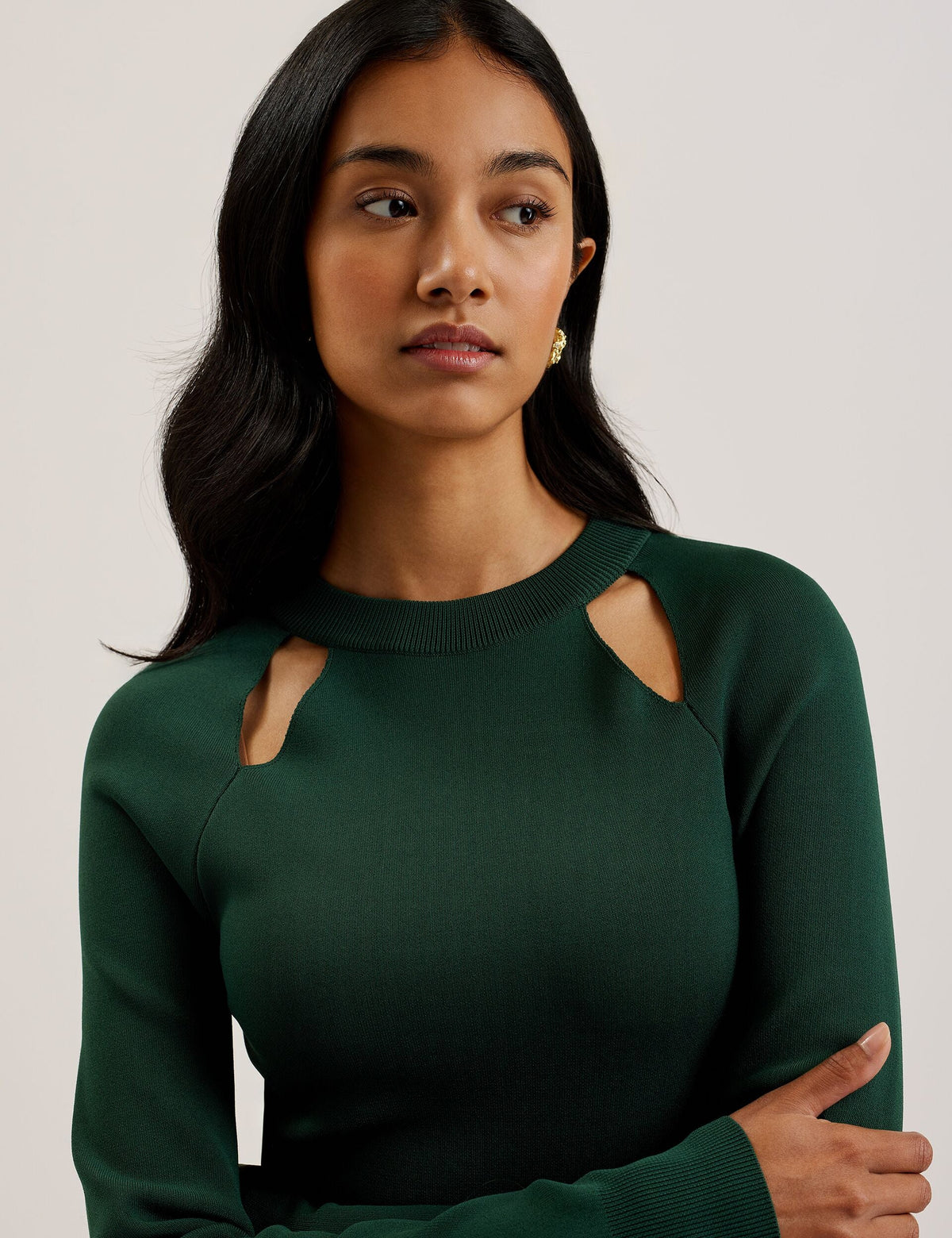 Ted Baker Alfeios Long Sleeve Satin Skirt Midi Dress Women's
