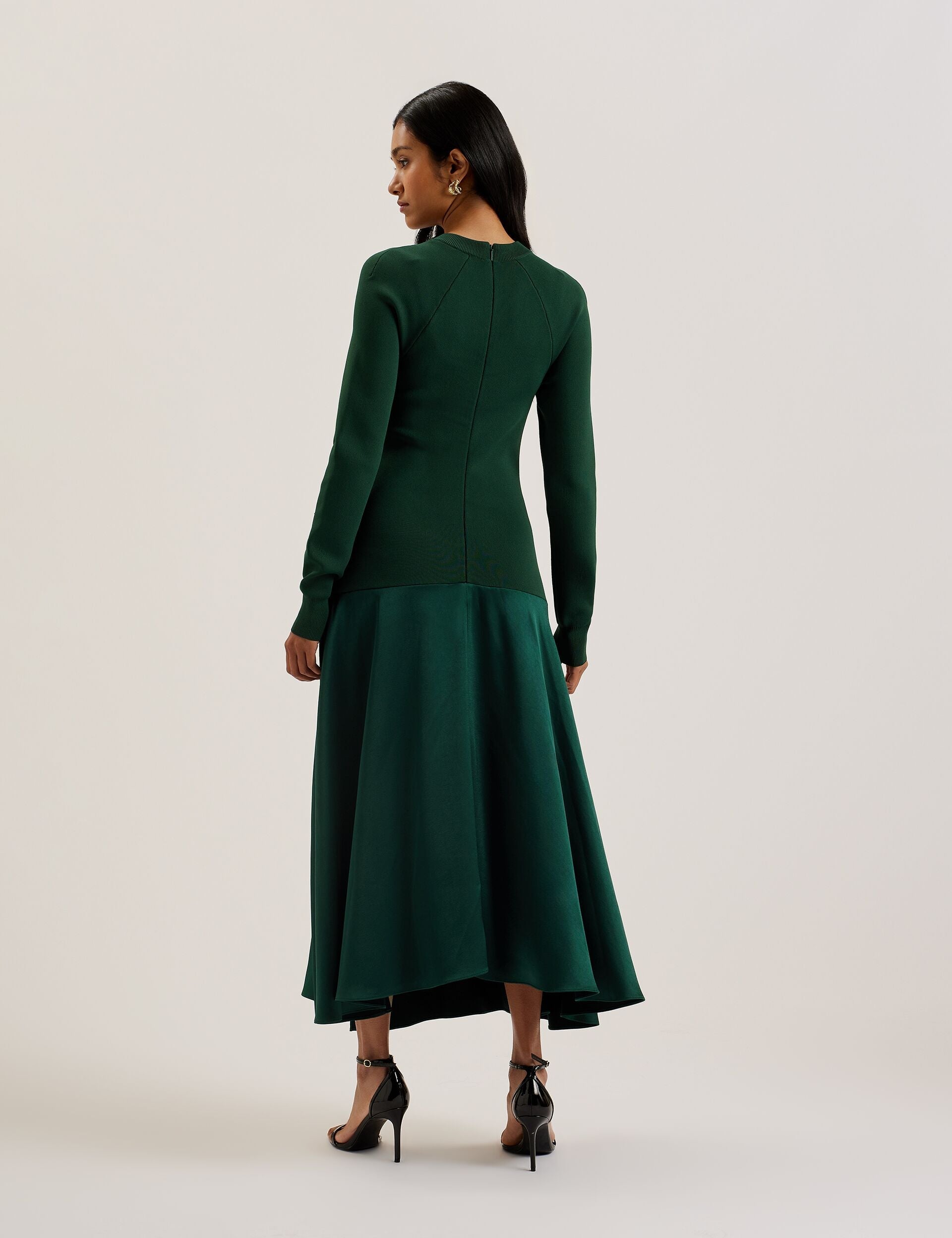 Ted Baker Alfeios Long Sleeve Satin Skirt Midi Dress Women's