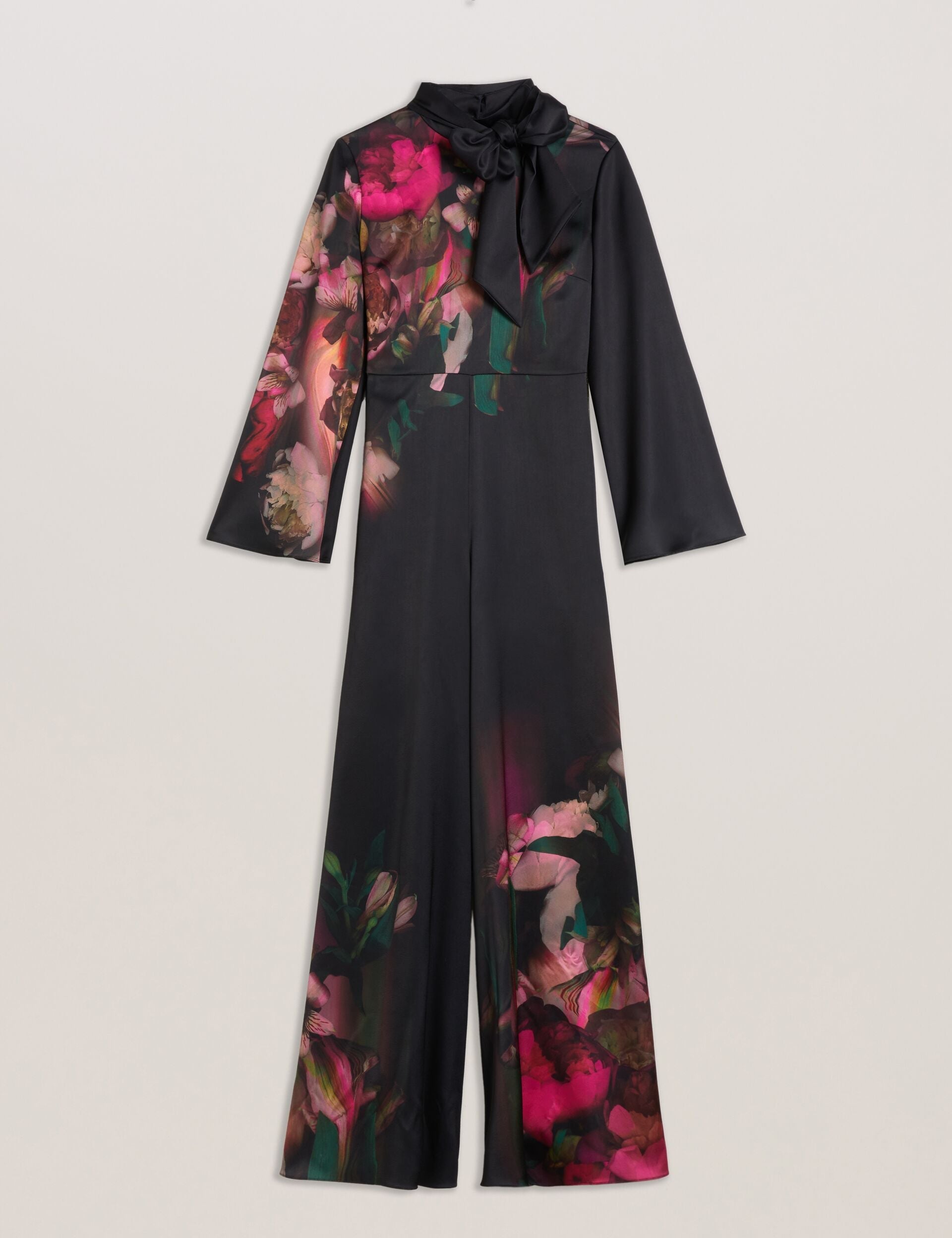 Ted Baker Lousios Printed Tie Neck Wide Leg Jumpsuit Women's
