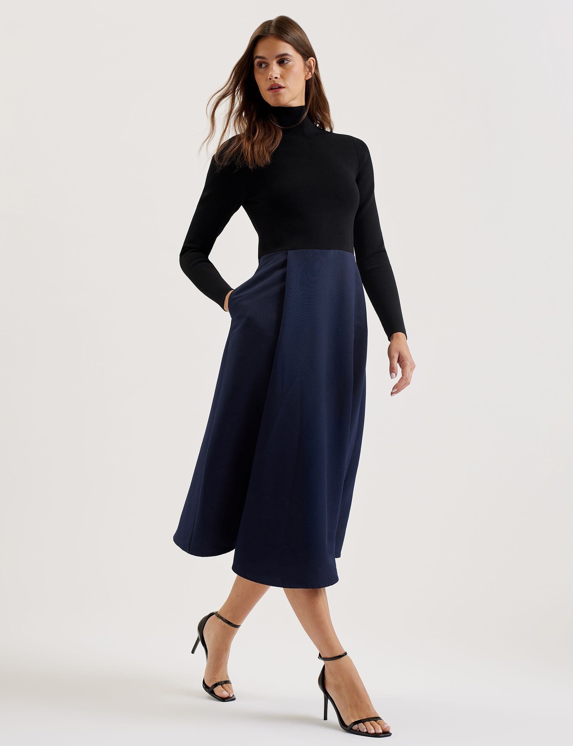 Ted Baker Chira Knit Bodice Midi Dress With Wrap Skirt Women's