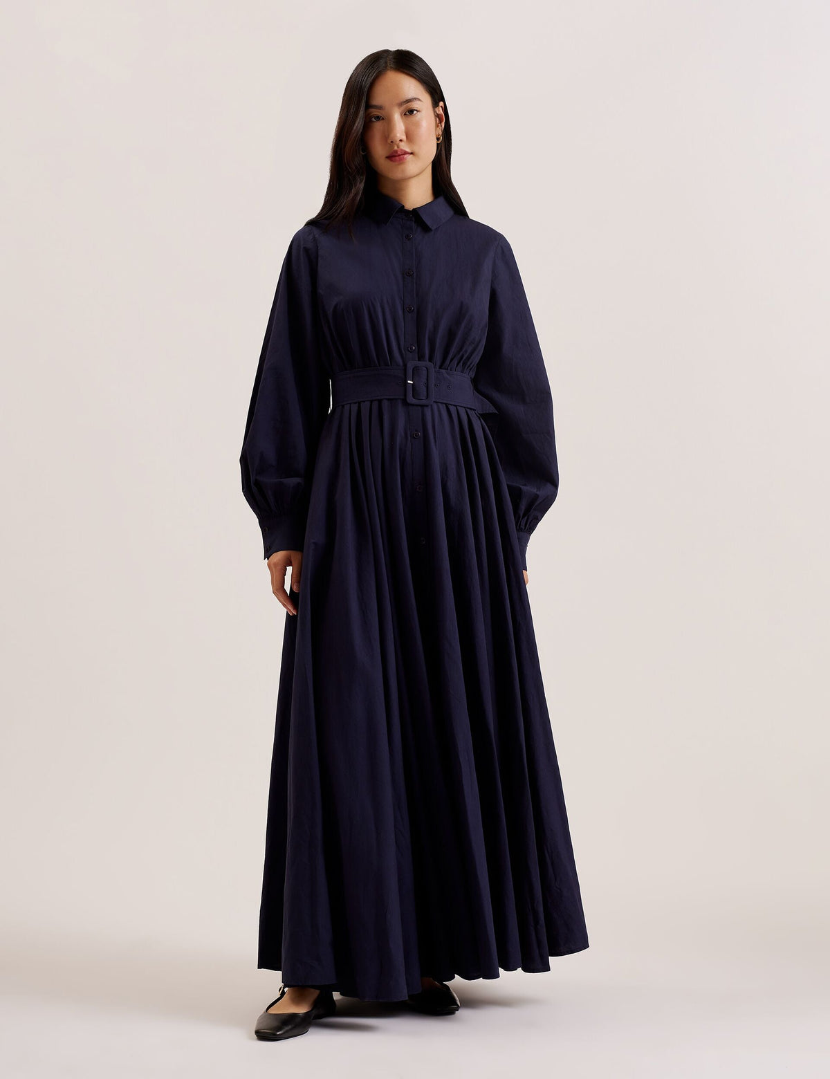 Ted Baker Ene Cotton Maxi Shirt Dress With Belt Women's