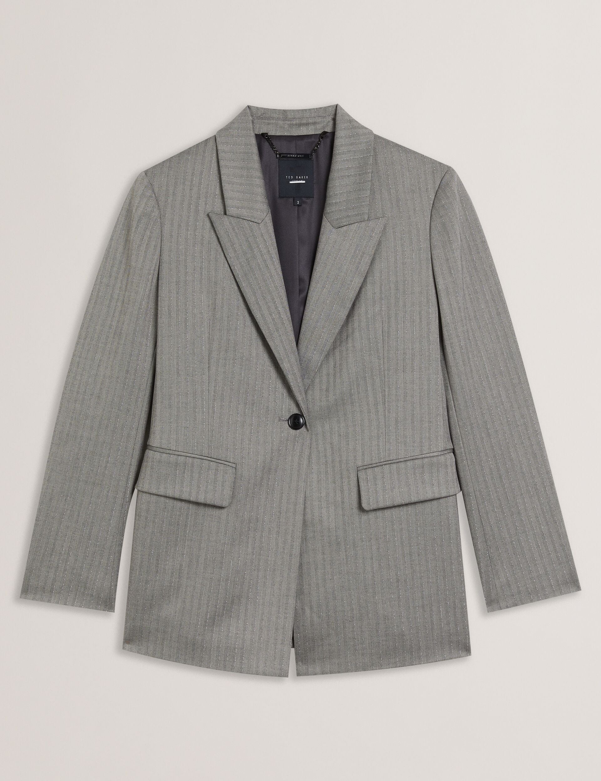 Ted Baker Koa Oversized Herringbone Single Breasted Blazer Women's