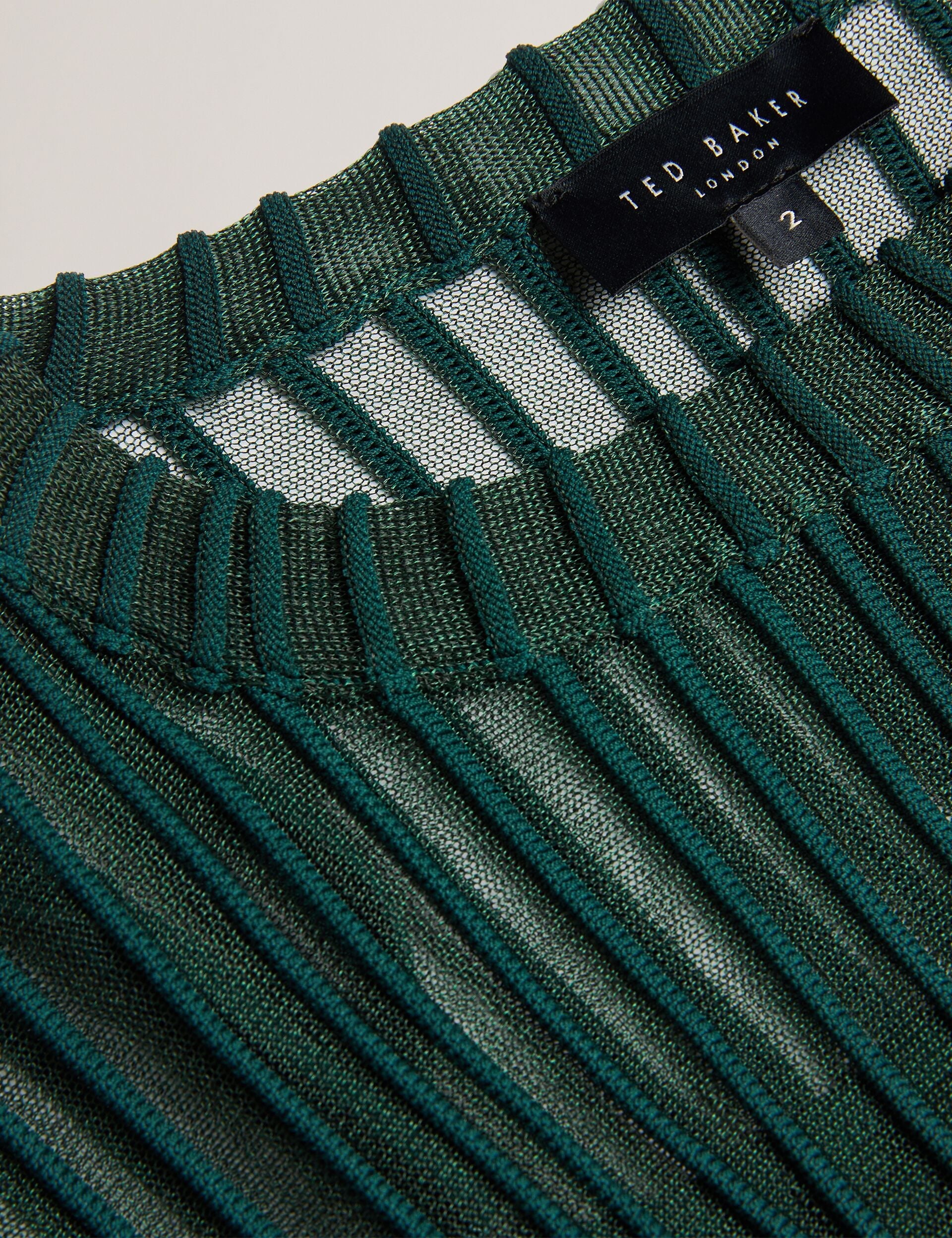 Ted Baker Nellay Sheer Textured Stripe Barrel Sleeve Jumper Women's