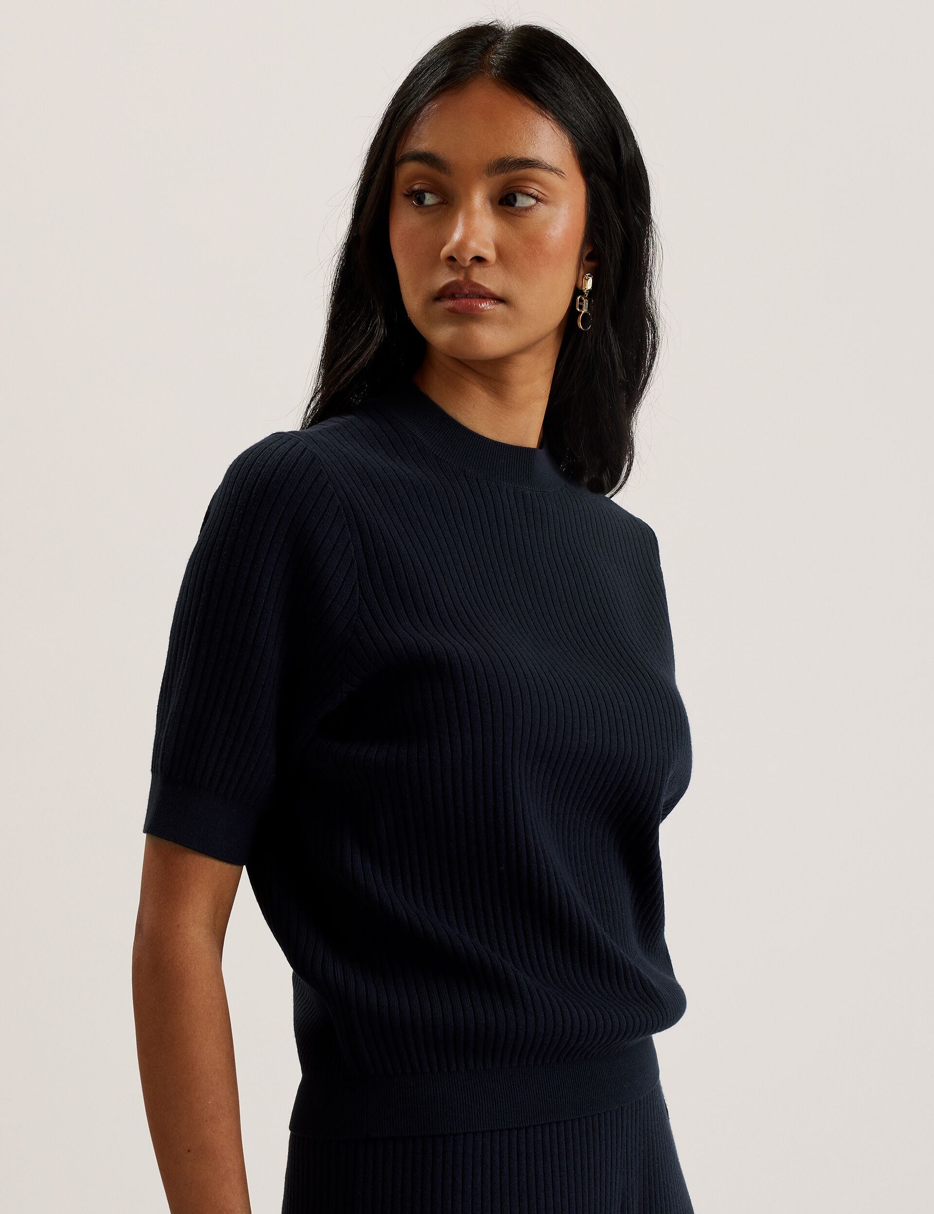 Ted Baker Ellihaa Ribbed Knit Half Sleeve Top Women's