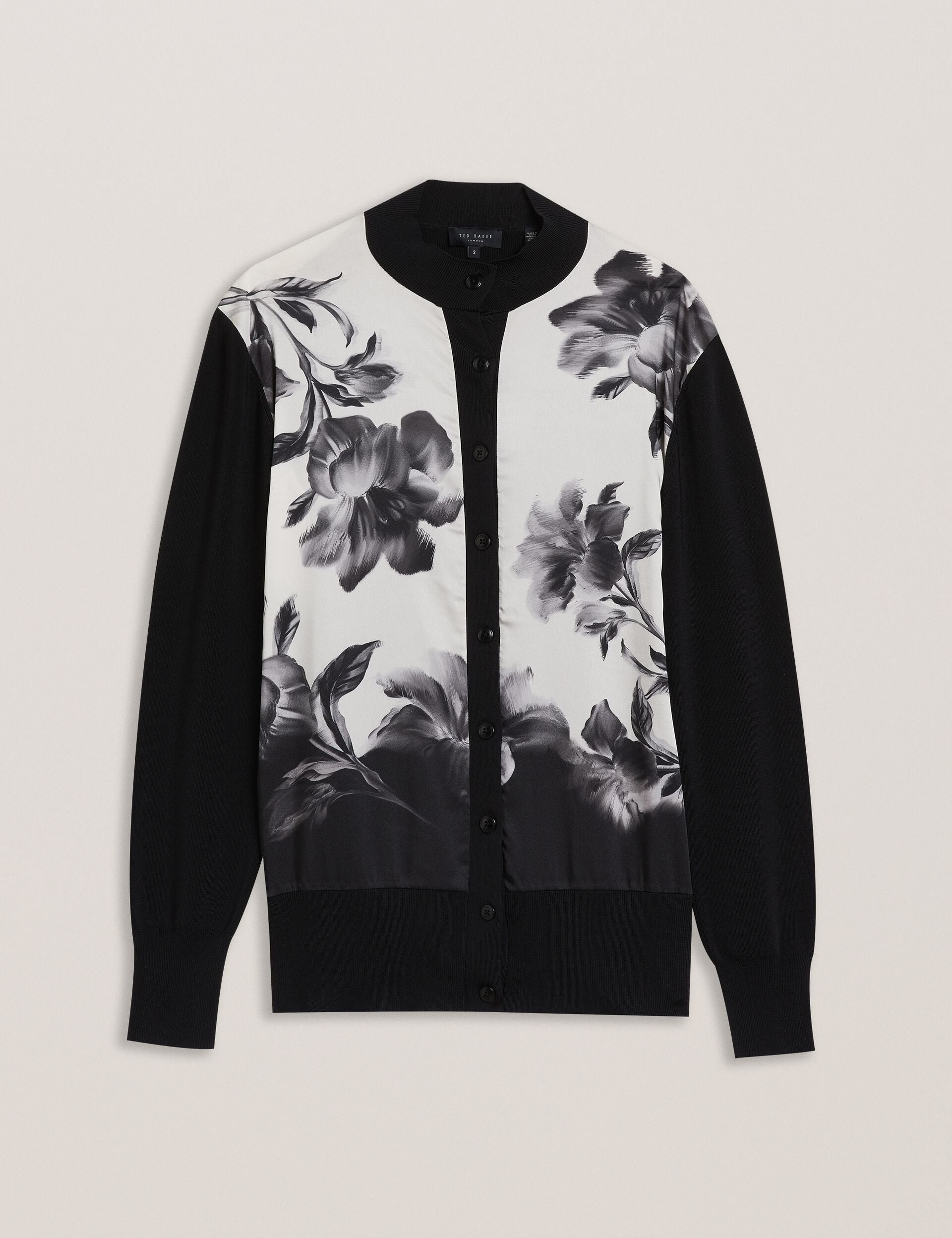 Ted Baker Gweenn Monochrome Print Woven Front Cardigan Women's