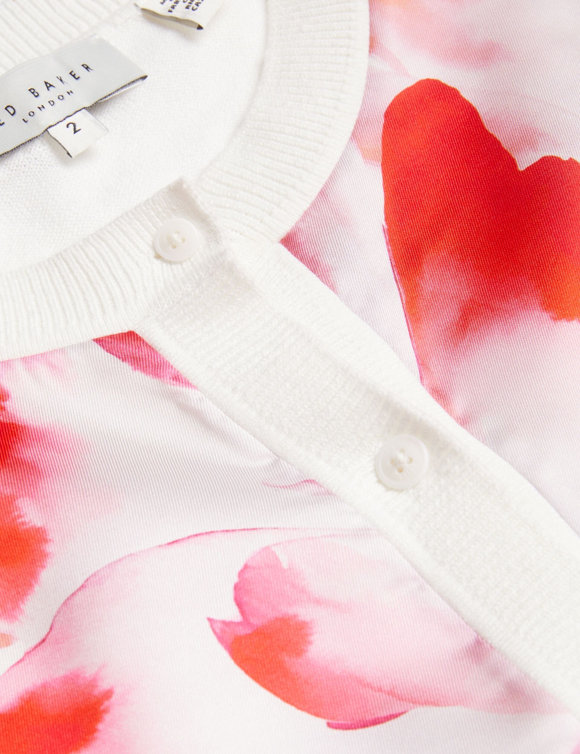 Ted Baker Darciyy Printed Front 34 Sleeve Cardigan Women's