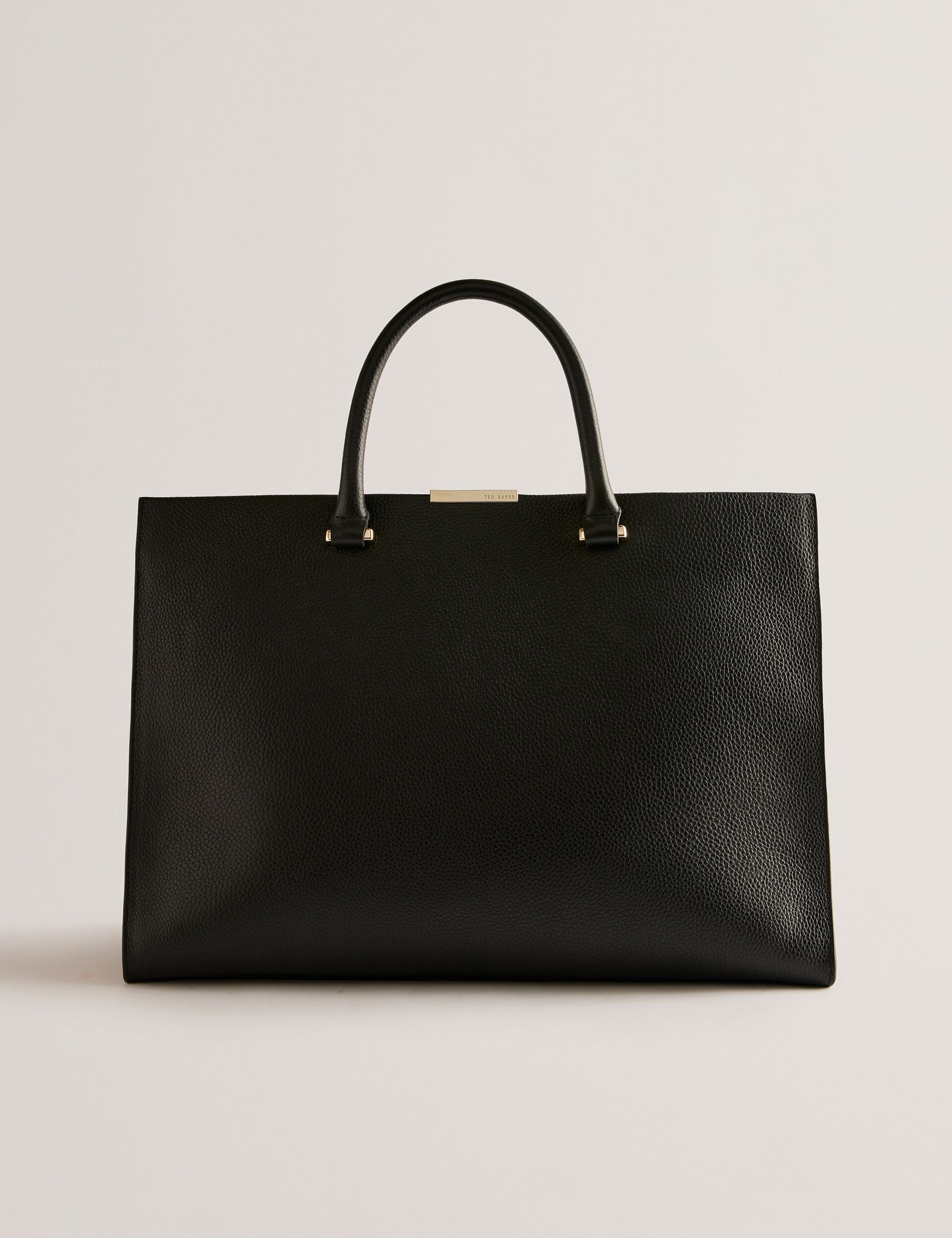Ted Baker Rousaly Large Black Leather Hardware Detail Tote Bag Women's