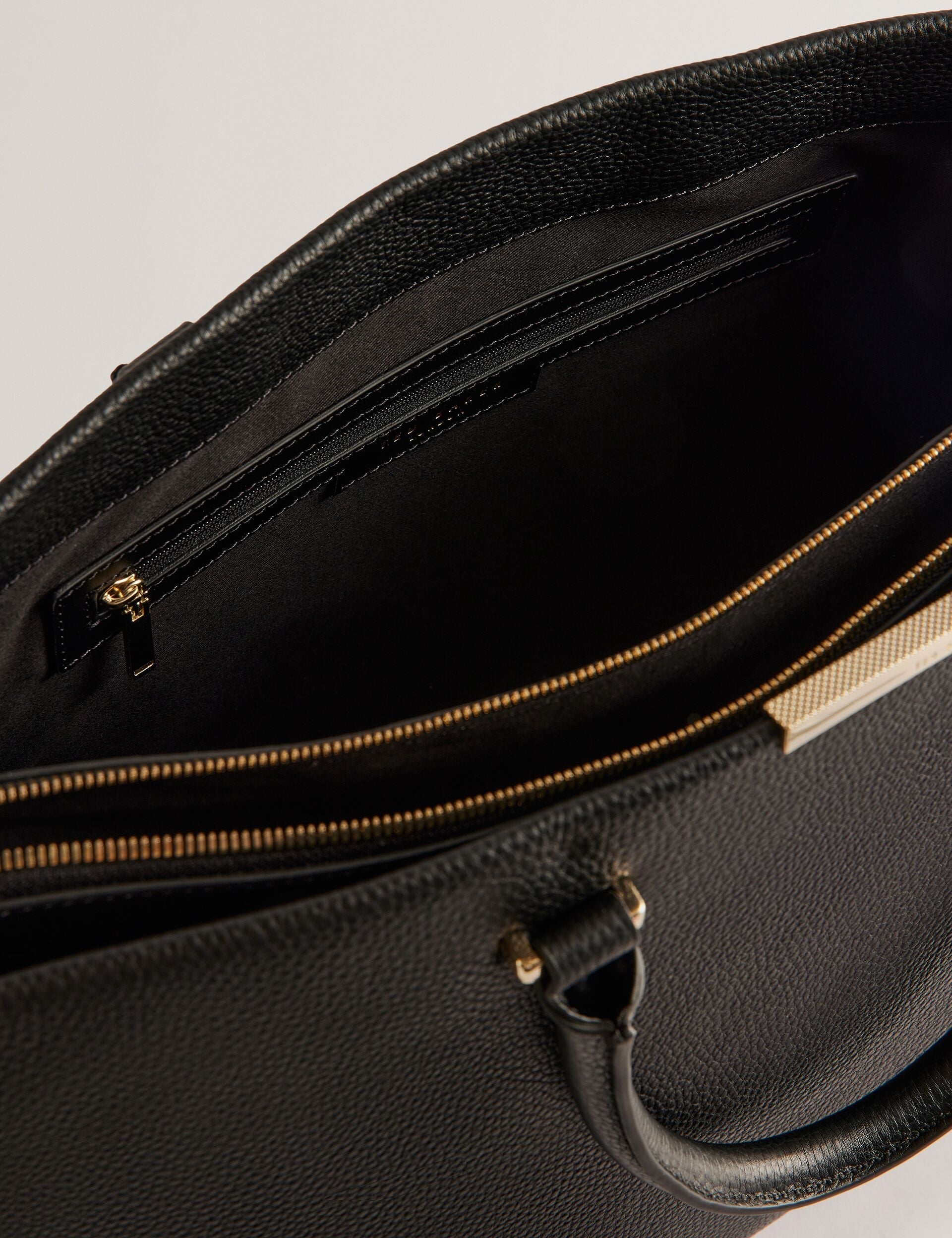 Ted Baker Rousaly Large Black Leather Hardware Detail Tote Bag Women's