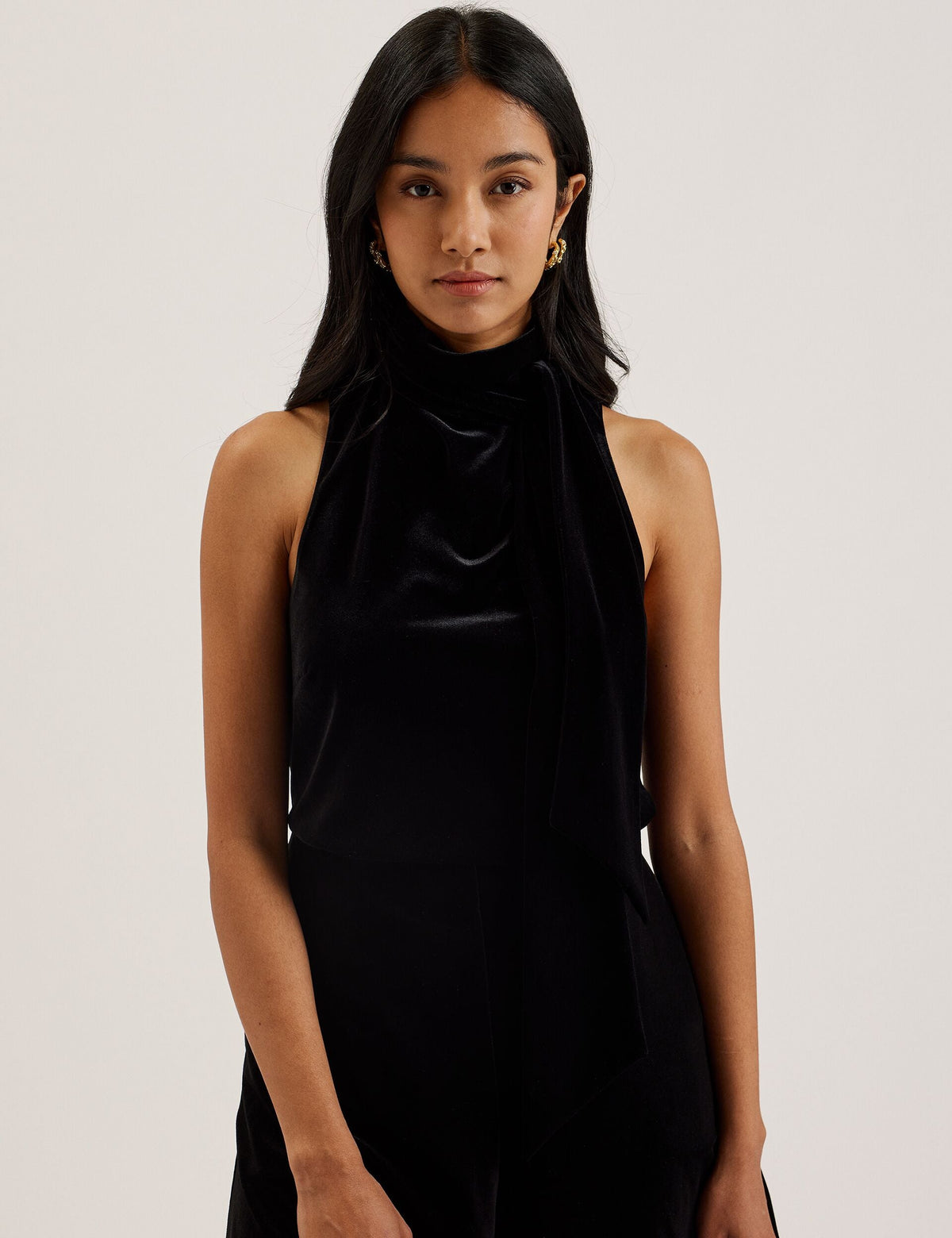Ted Baker Nalias Velvet High Cowl Neck Sleeveless Top Women's