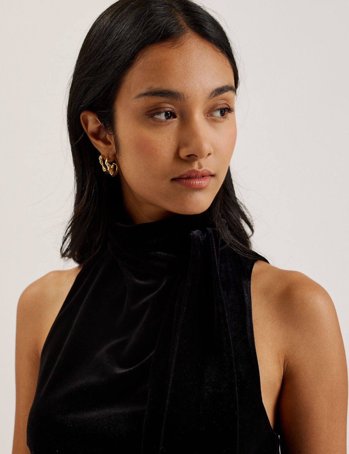 Ted Baker Nalias Velvet High Cowl Neck Sleeveless Top Women's