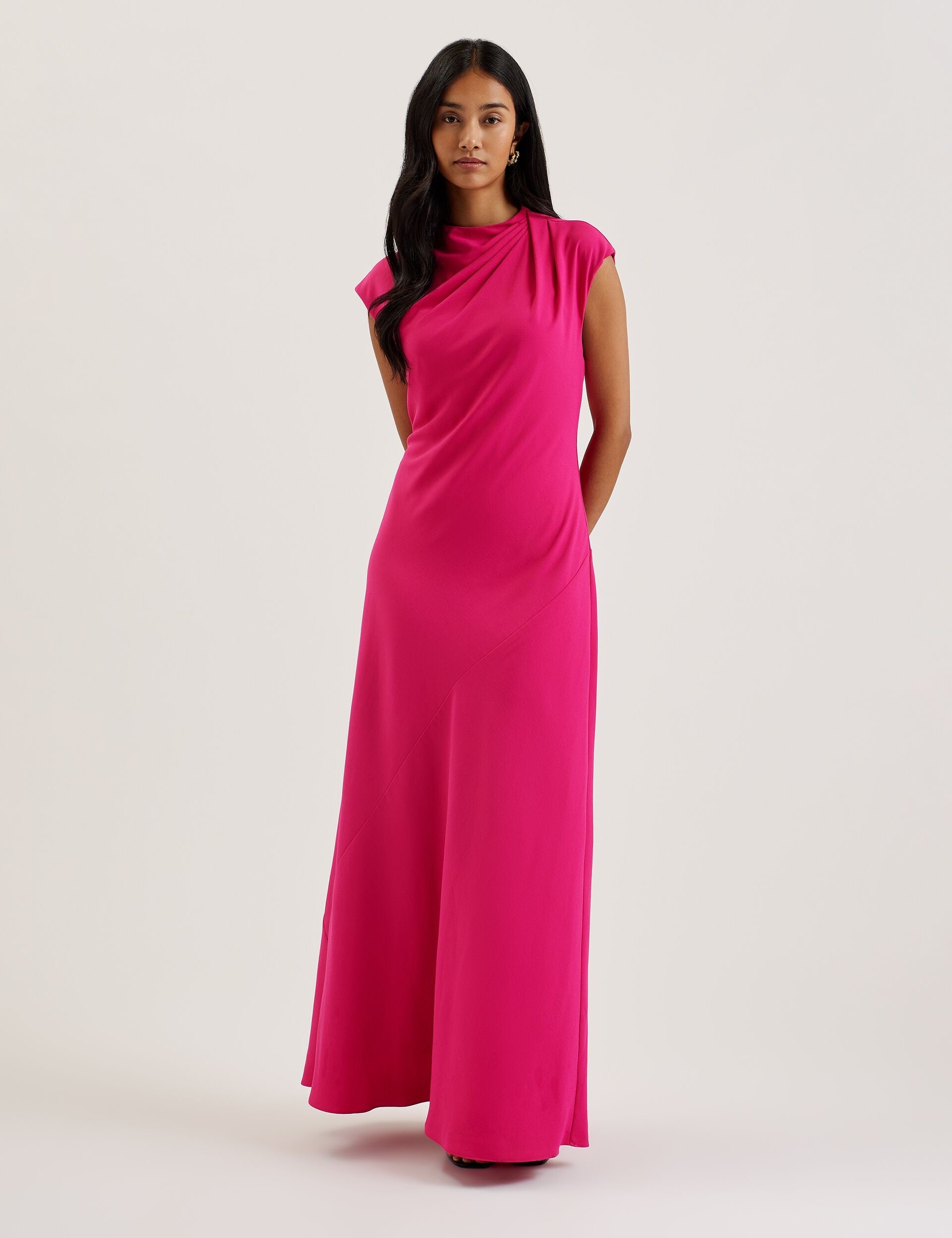 Ted Baker Ereas Drape Neckline Cap Sleeve Maxi Dress Women's