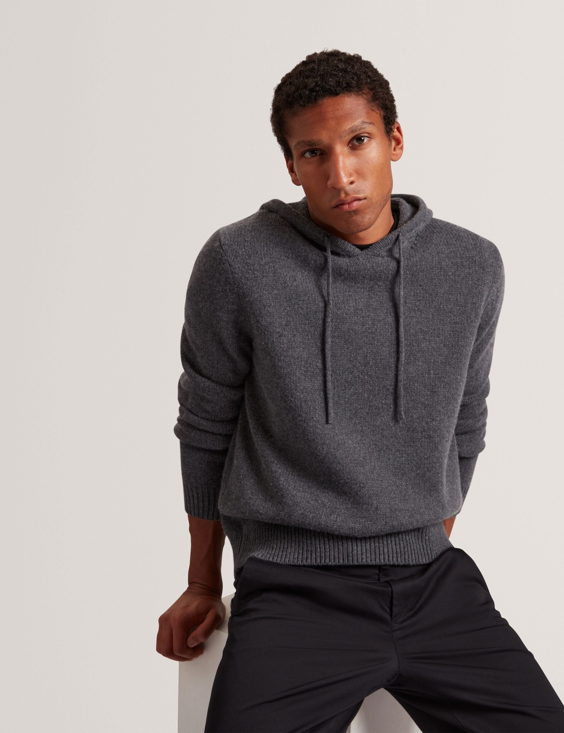 Ted Baker Kins Wool Rich Knit Long Sleeve Hoodie