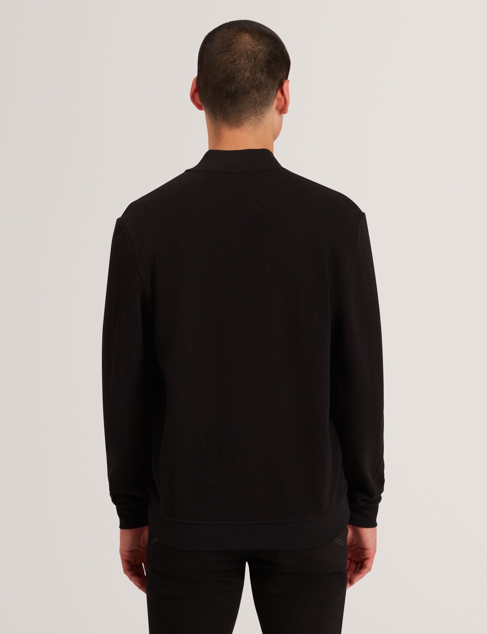 Ted Baker Branis Herringbone Texture Zipup Bomber Jacket