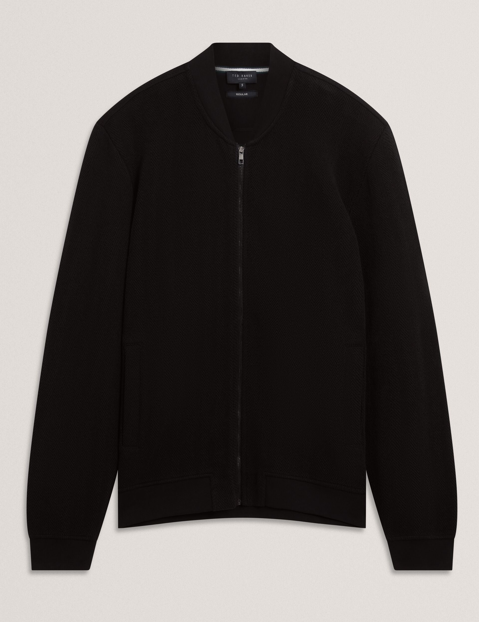 Ted Baker Branis Herringbone Texture Zipup Bomber Jacket