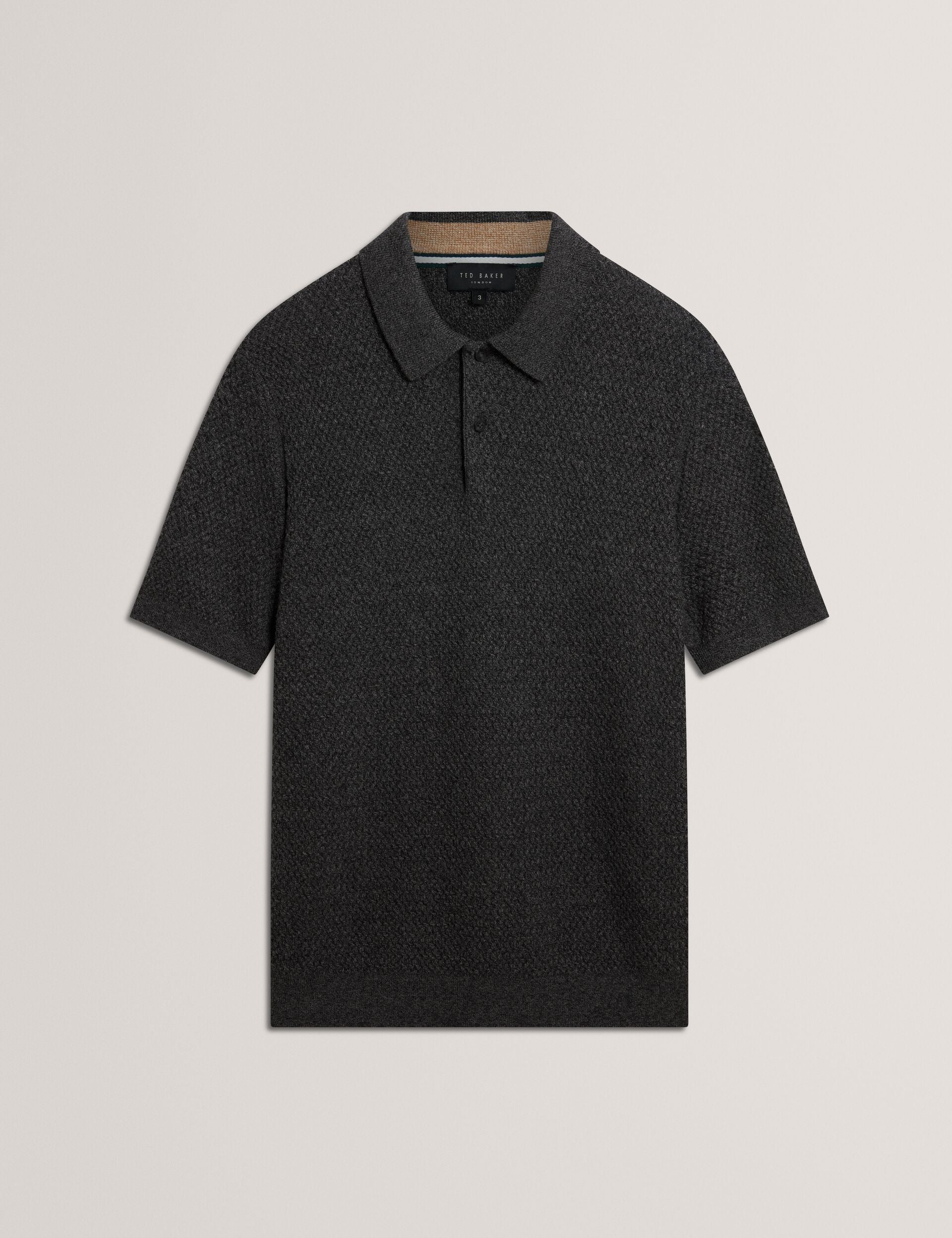Ted Baker Janko Textured Stitch Knitted Polo Shirt