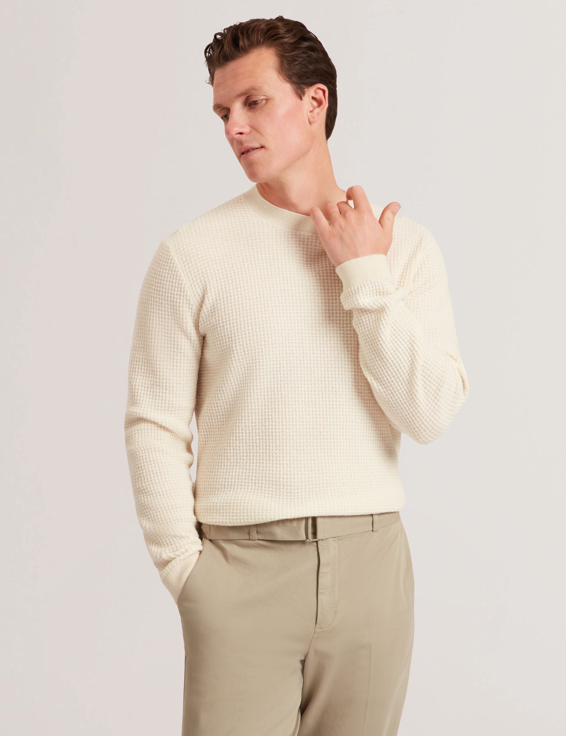 Ted Baker Clacx Waffle Knit Crew Neck Jumper