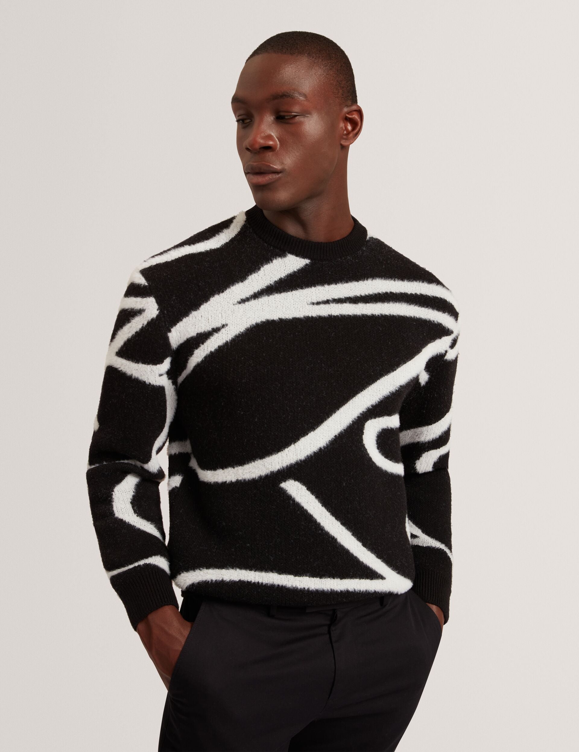 Ted Baker Oldrich Logo Graphic Brushed Wool Jumper